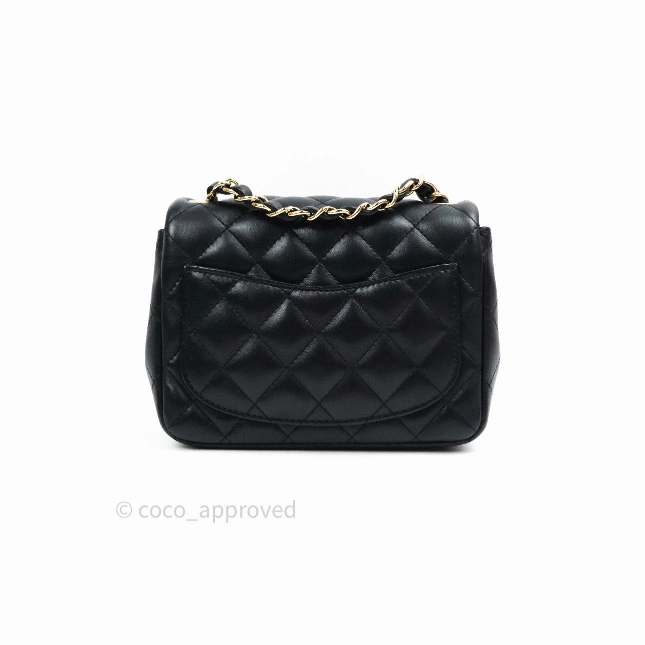 Chanel Mini Square Black Lambskin Gold Hardware