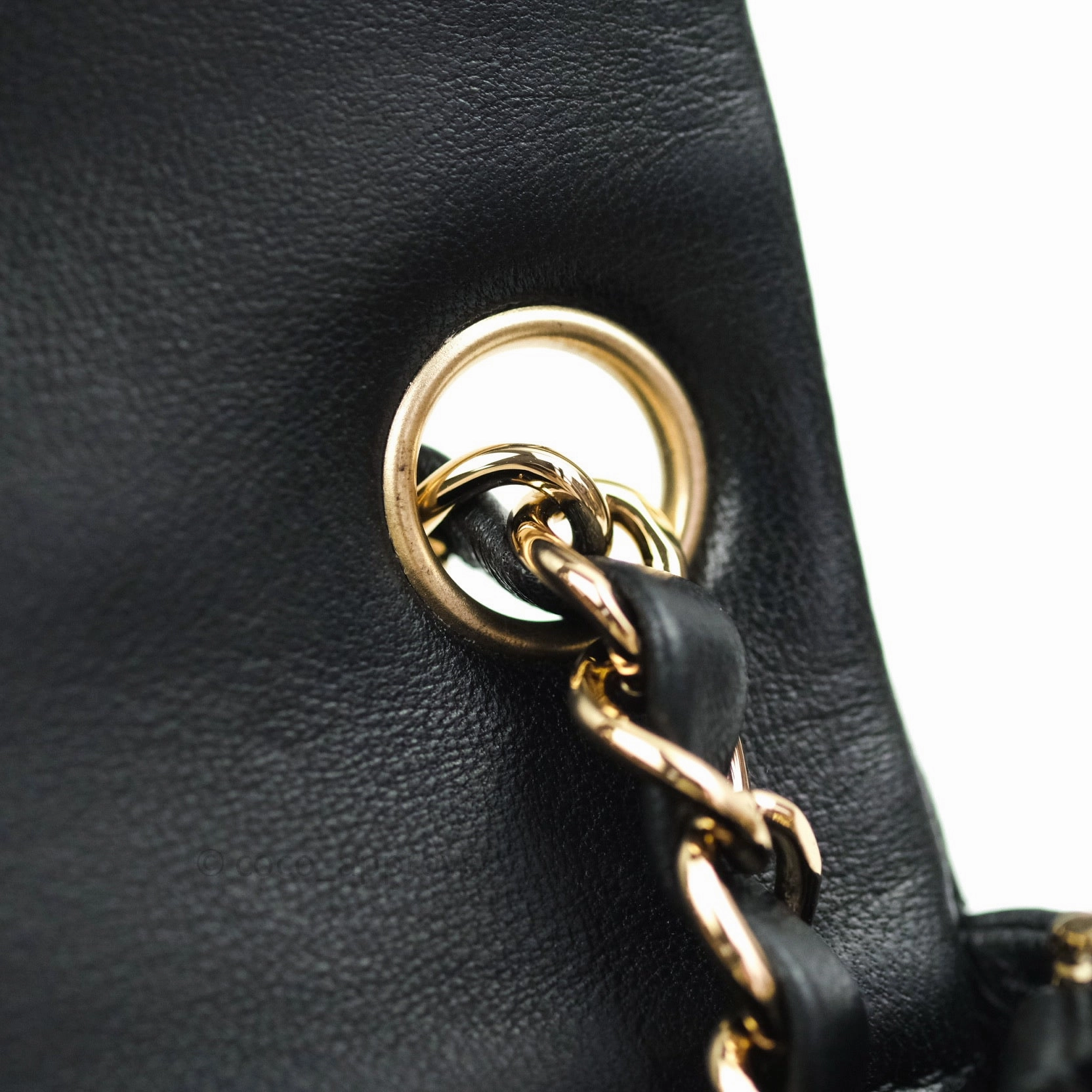 Chanel Mini Square Black Lambskin Gold Hardware