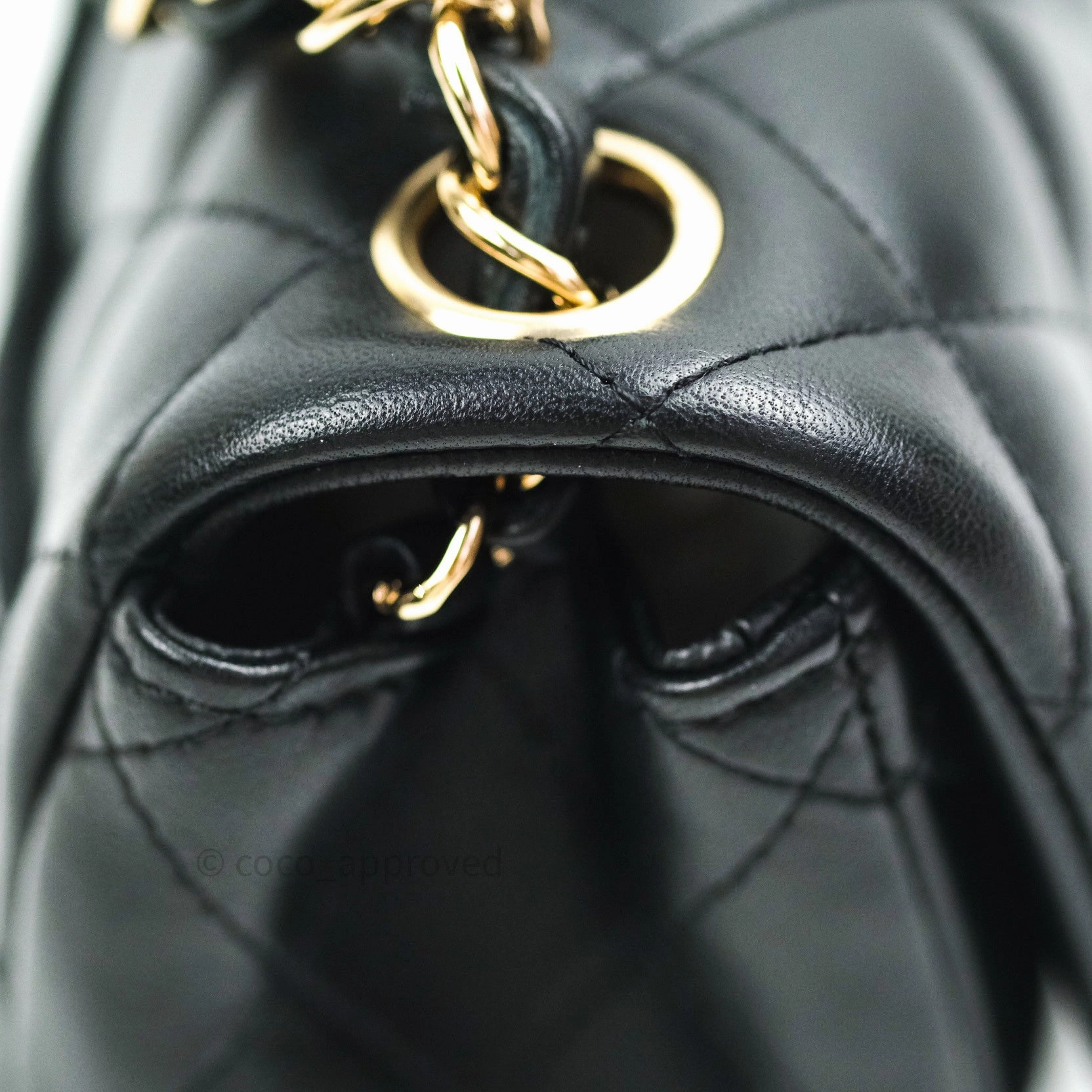 Chanel Mini Square Black Lambskin Gold Hardware