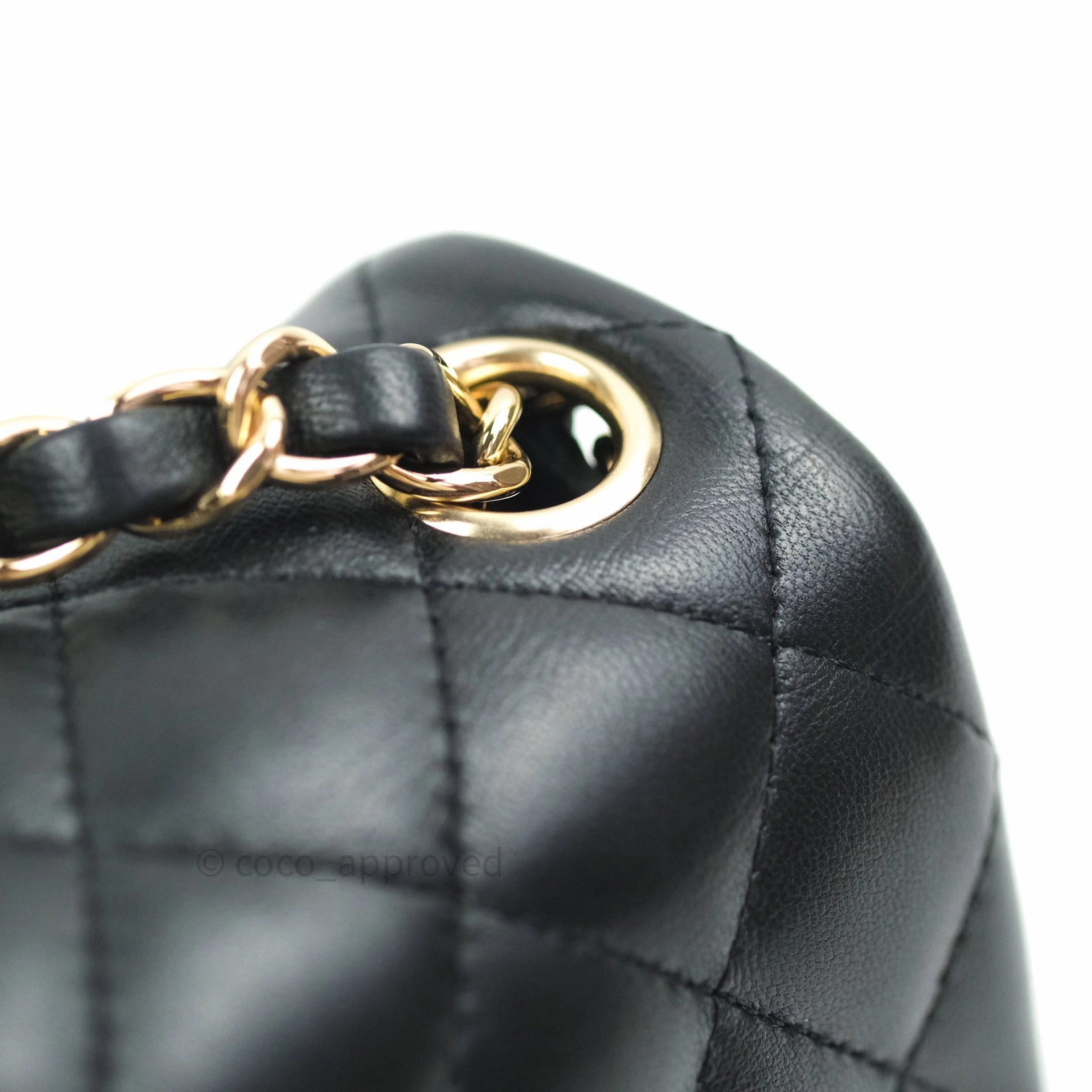 Chanel Mini Square Black Lambskin Gold Hardware