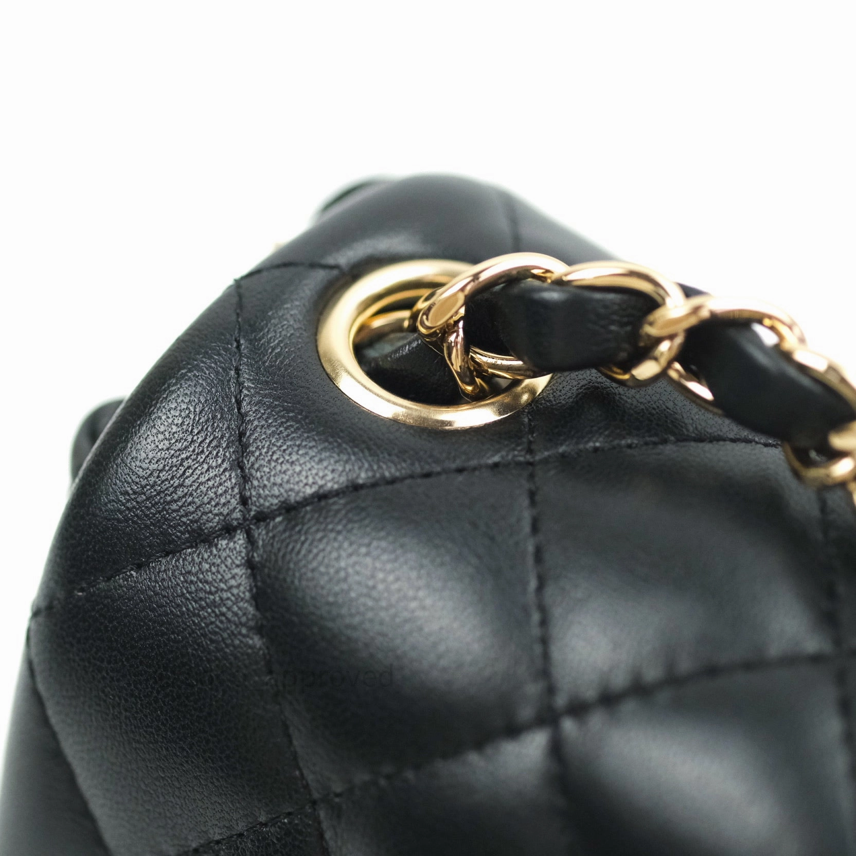 Chanel Mini Square Black Lambskin Gold Hardware