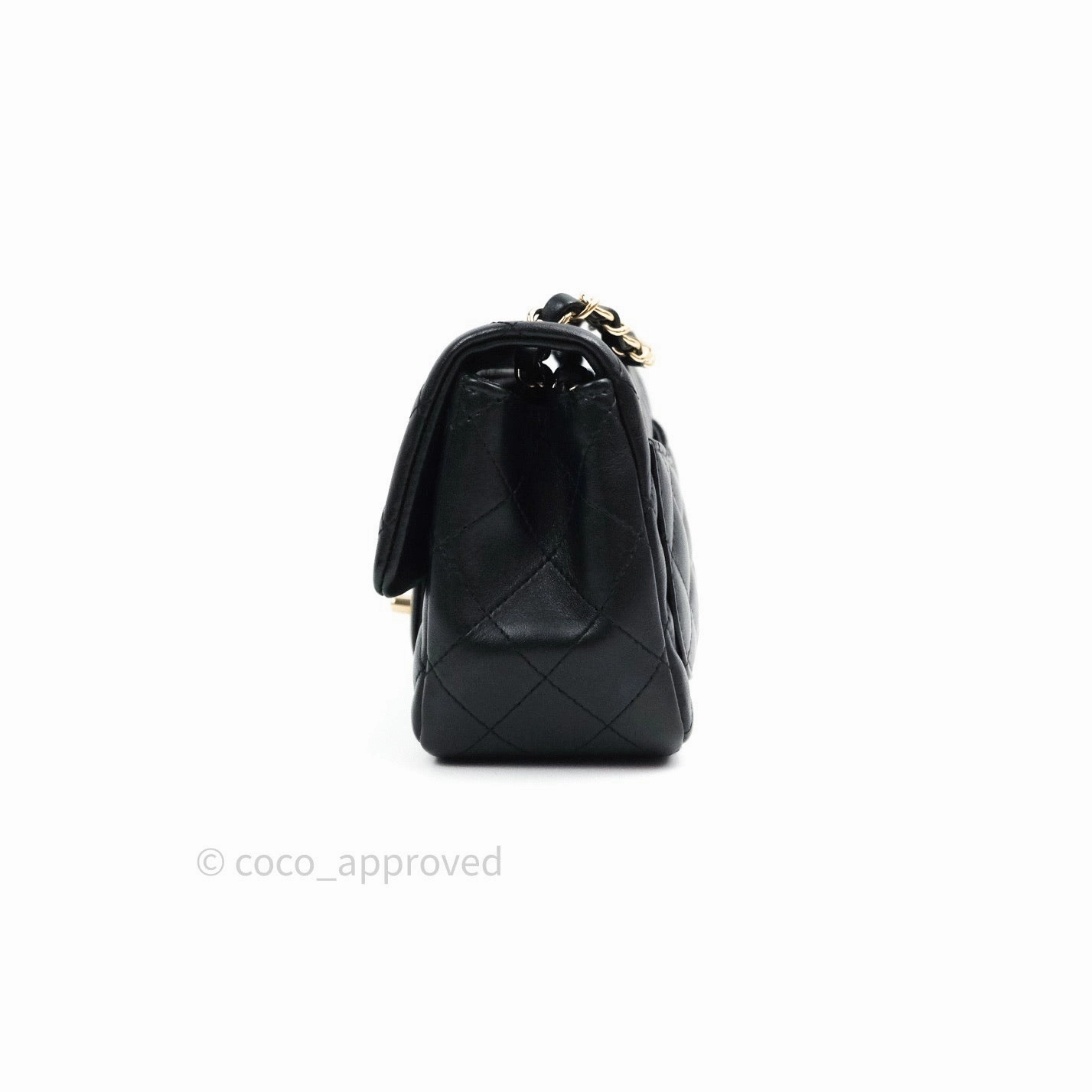 Chanel Mini Square Black Lambskin Gold Hardware