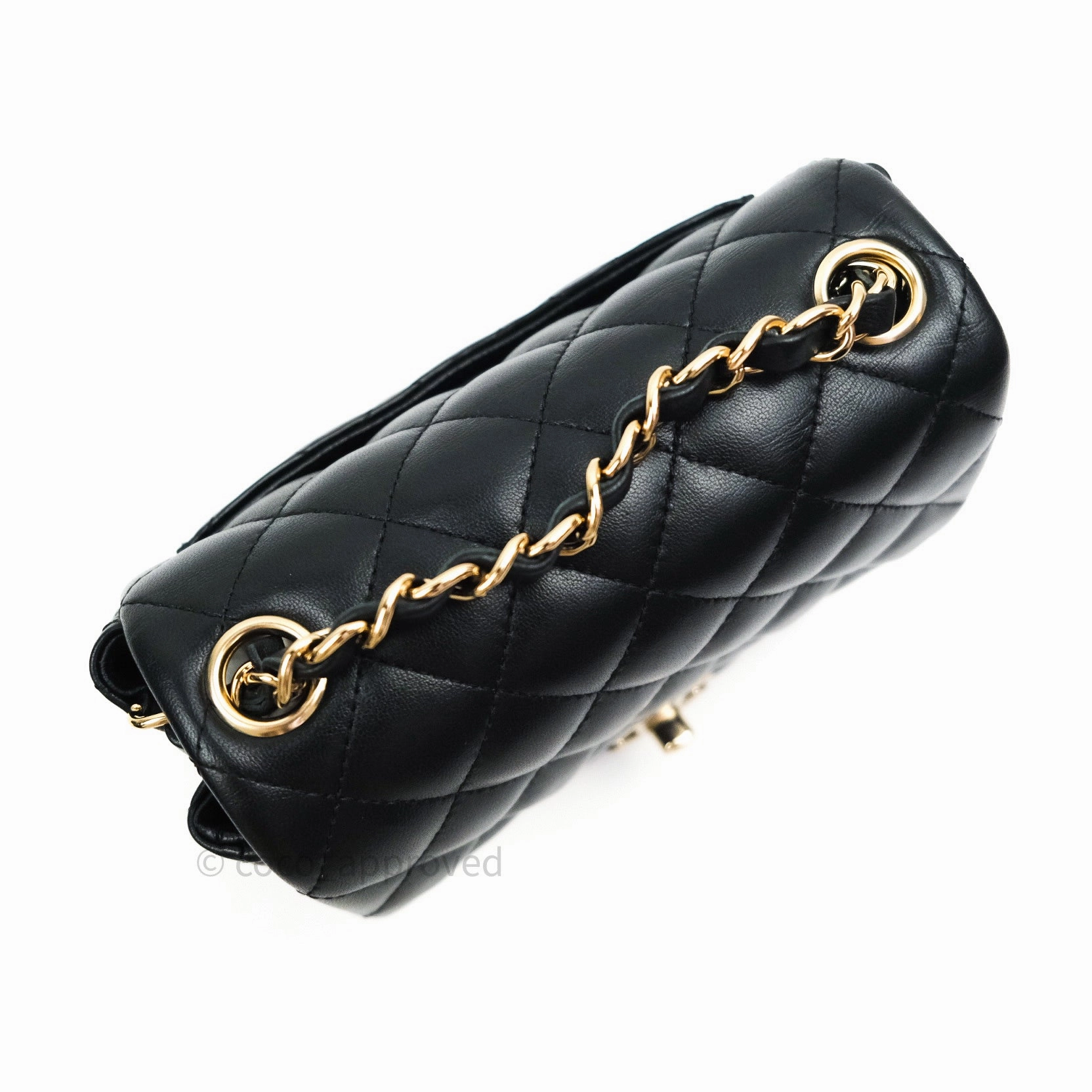 Chanel Mini Square Black Lambskin Gold Hardware