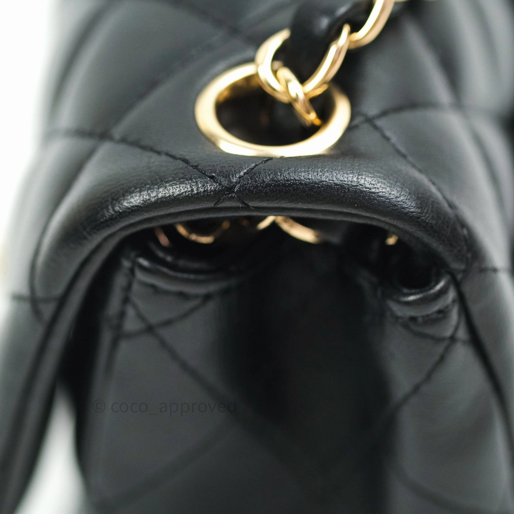 Chanel Mini Square Black Lambskin Gold Hardware
