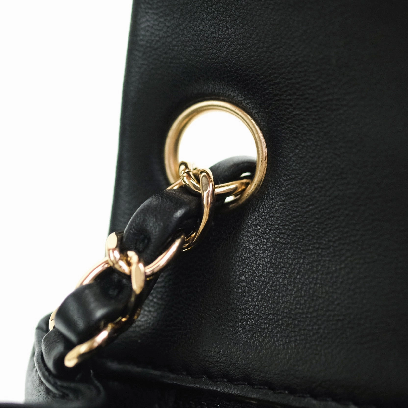 Chanel Mini Square Black Lambskin Gold Hardware