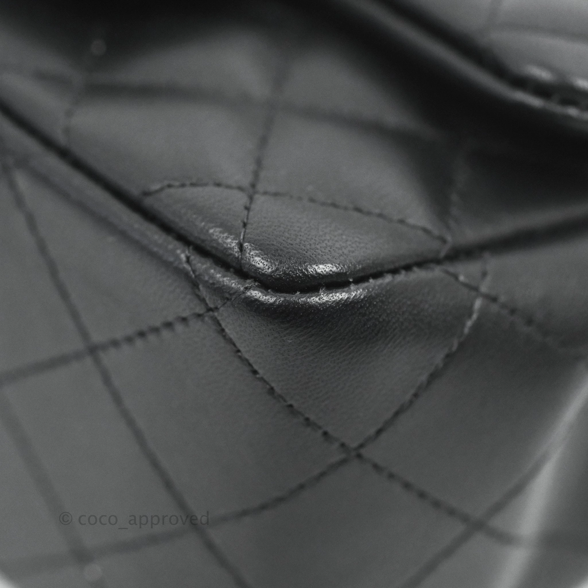 Chanel Mini Square Black Lambskin Silver Hardware