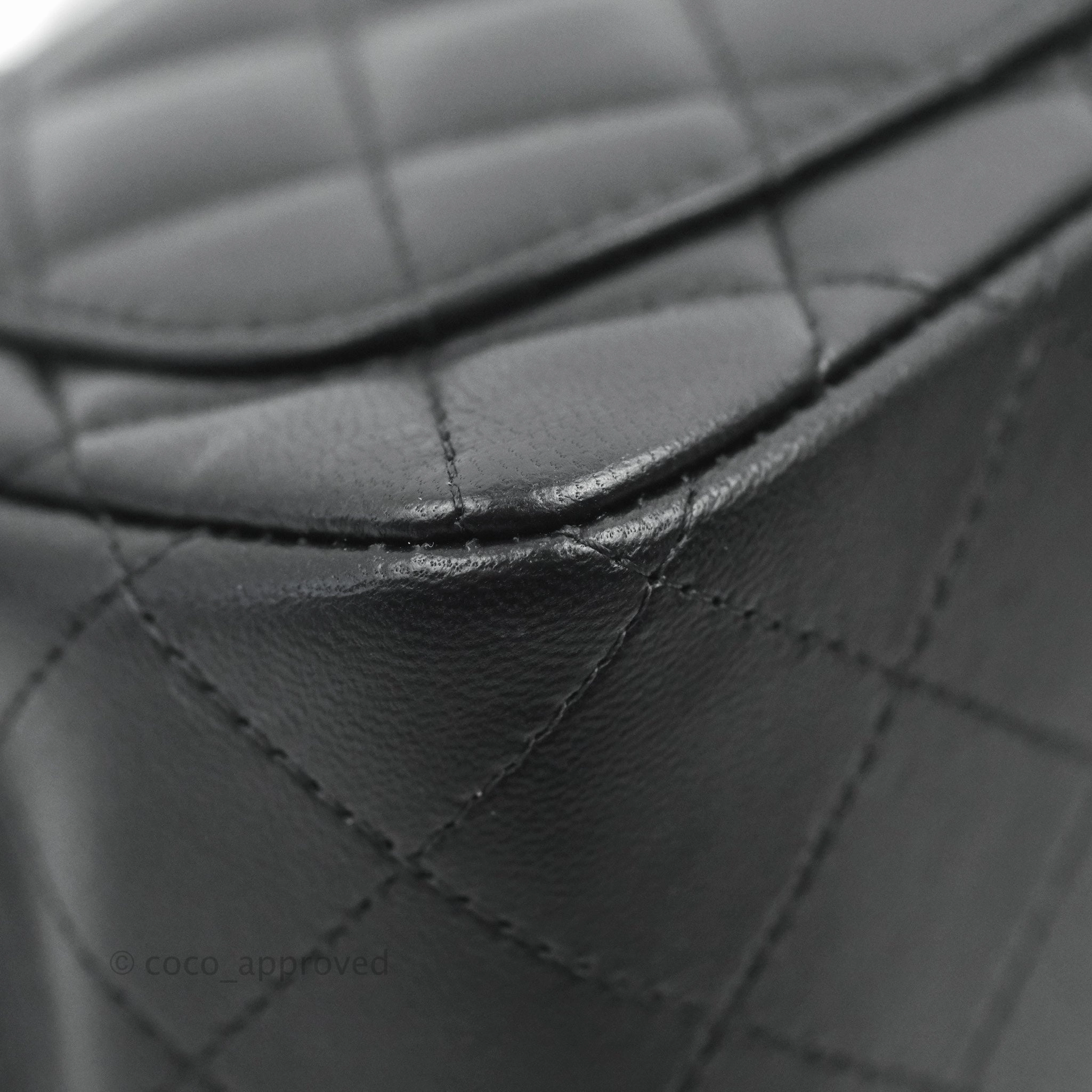 Chanel Mini Square Black Lambskin Silver Hardware
