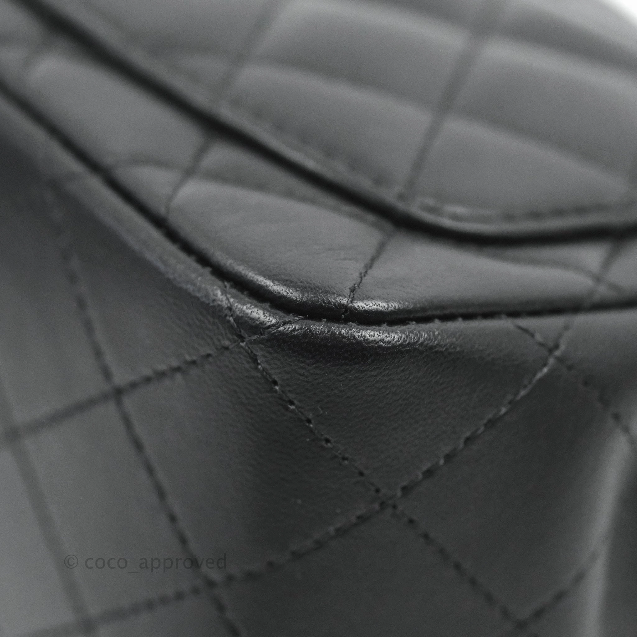 Chanel Mini Square Black Lambskin Silver Hardware
