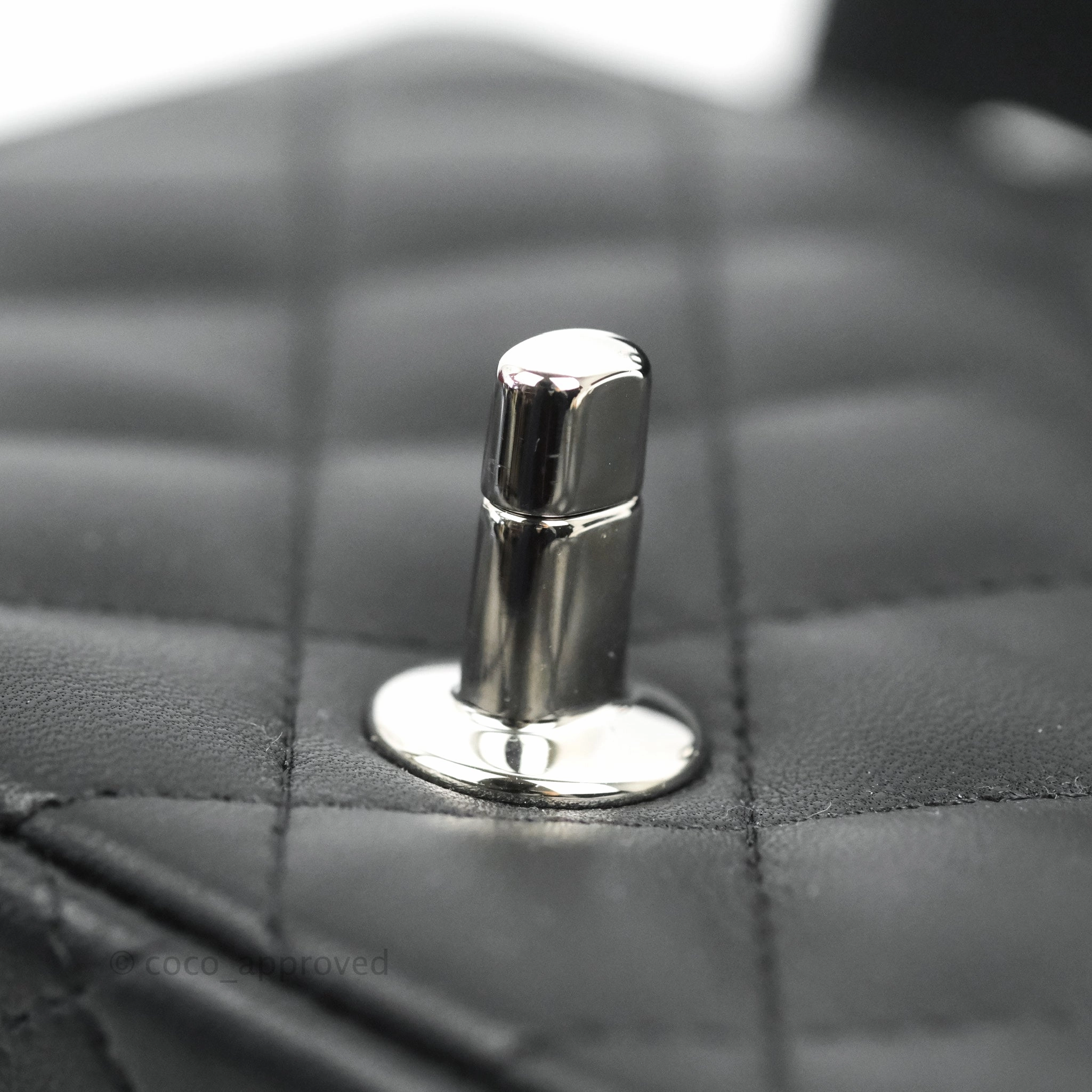 Chanel Mini Square Black Lambskin Silver Hardware
