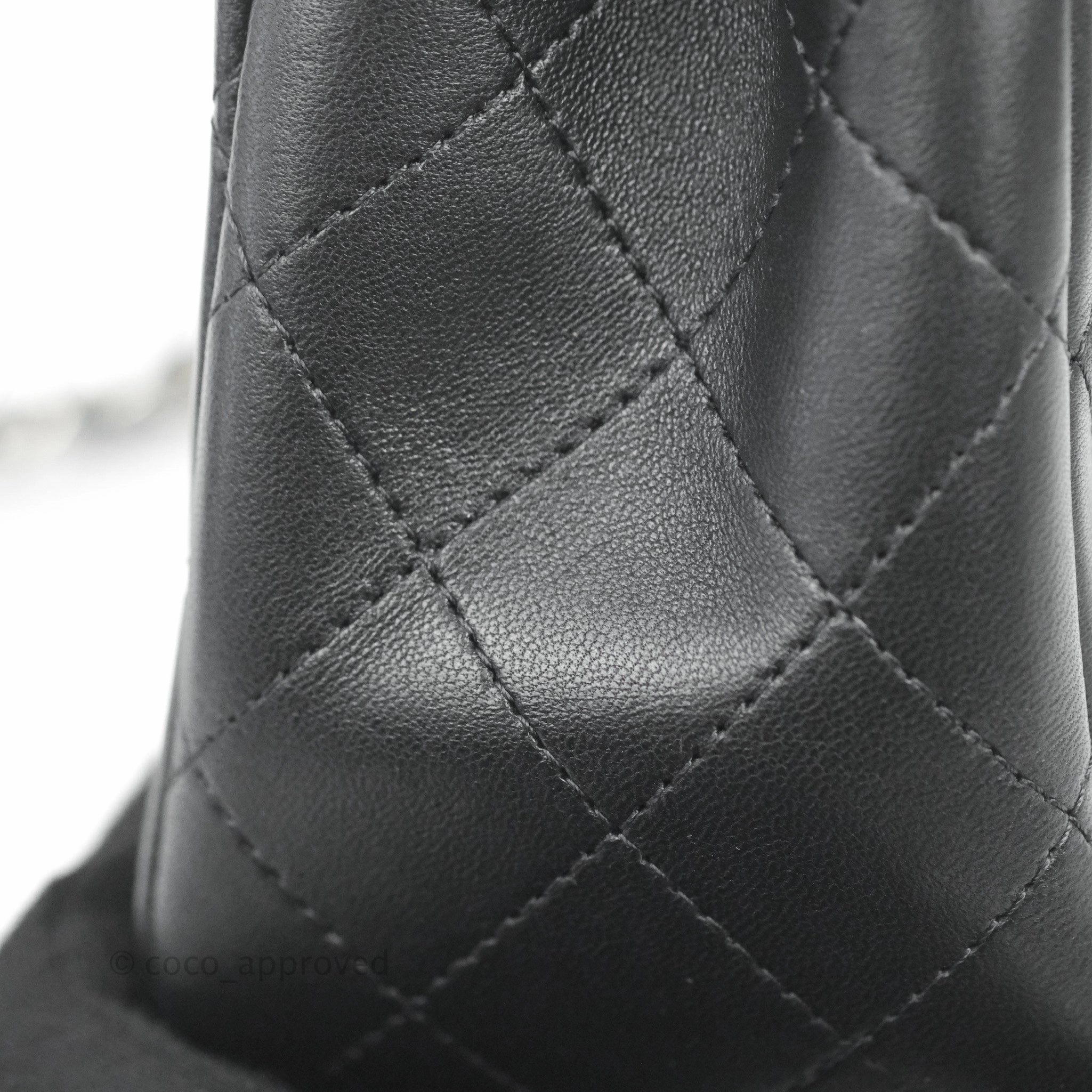 Chanel Mini Square Black Lambskin Silver Hardware