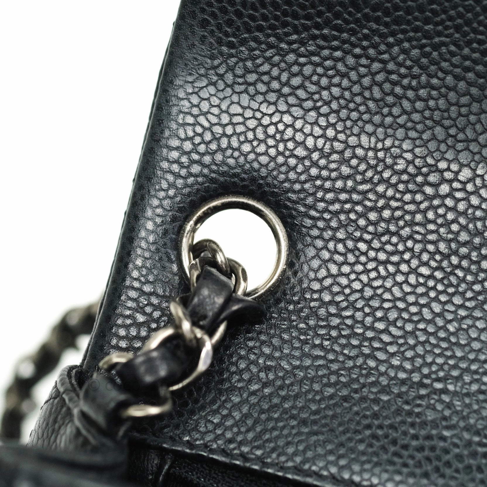Chanel Mini Square Black Quilted Caviar Ruthenium Hardware