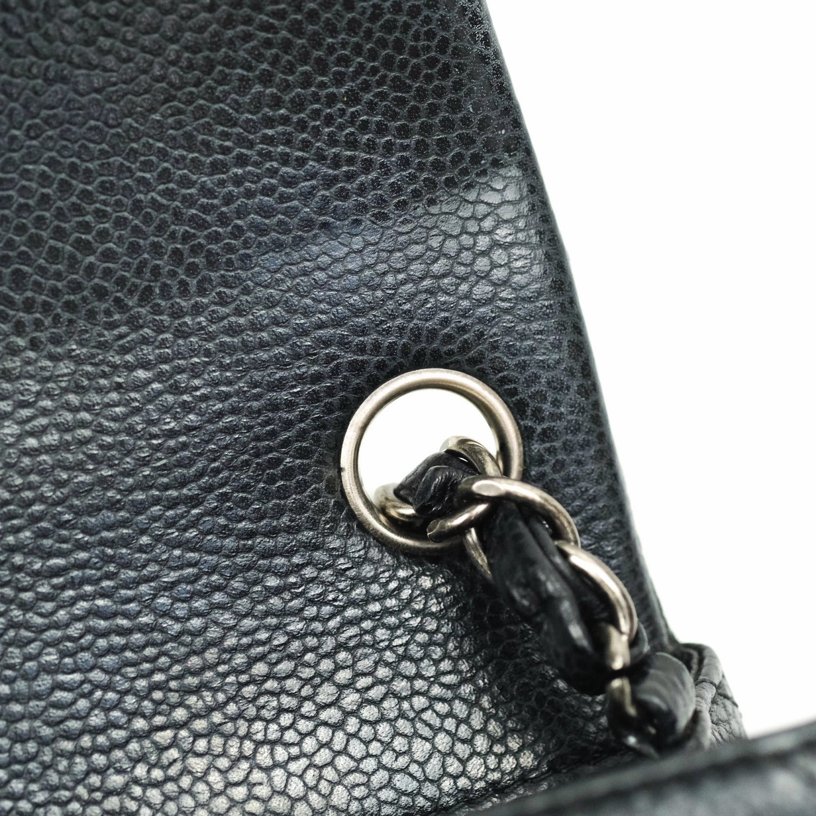 Chanel Mini Square Black Quilted Caviar Ruthenium Hardware