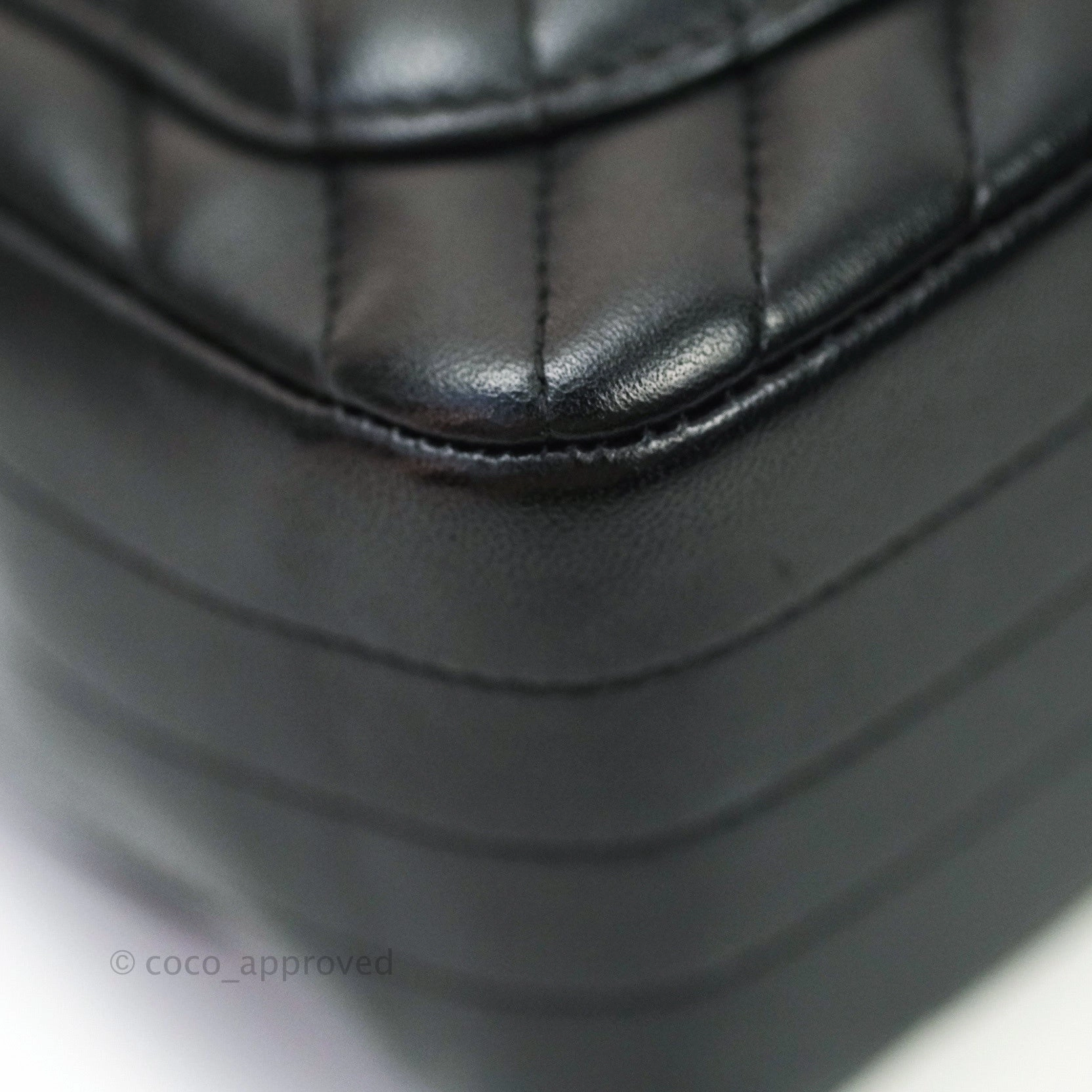 Chanel Mini Square Chevron Black Lambskin Gold Hardware
