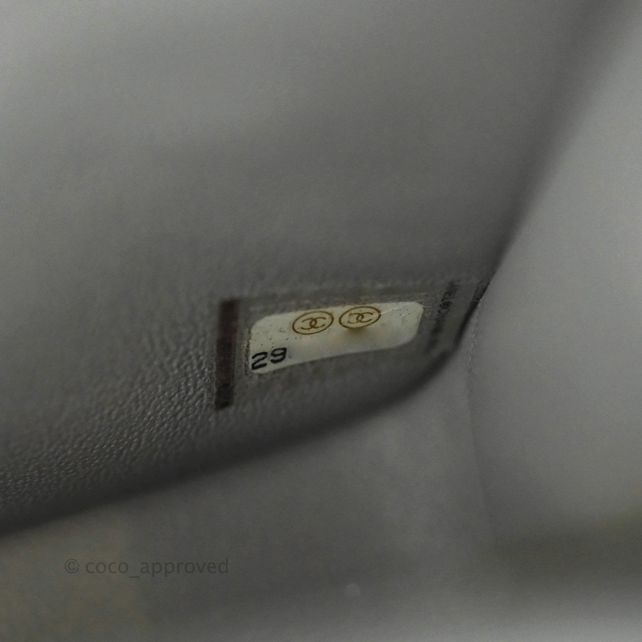 Chanel Mini Square Chevron Grey Lambskin Gold Hardware
