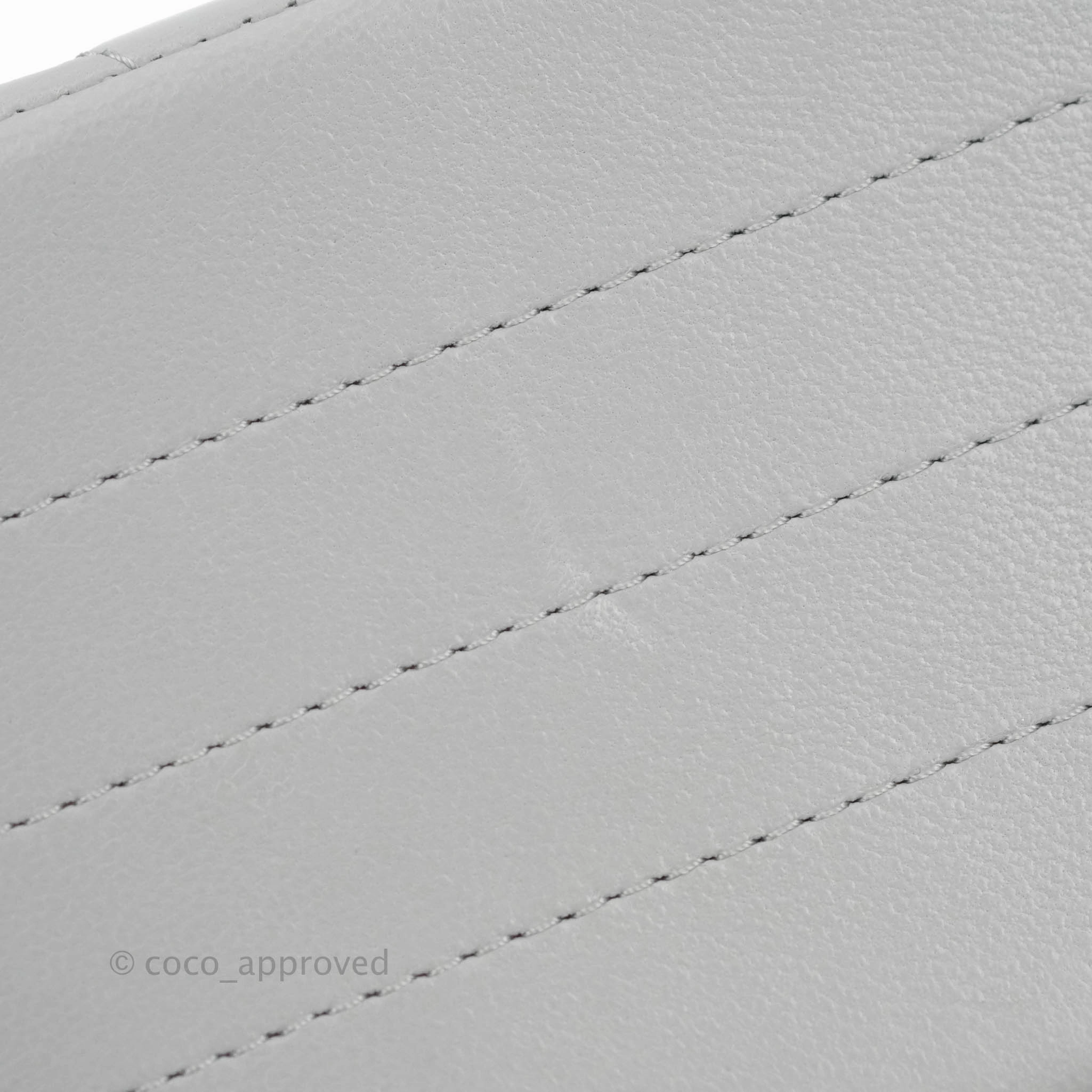 Chanel Mini Square Chevron Grey Lambskin Gold Hardware