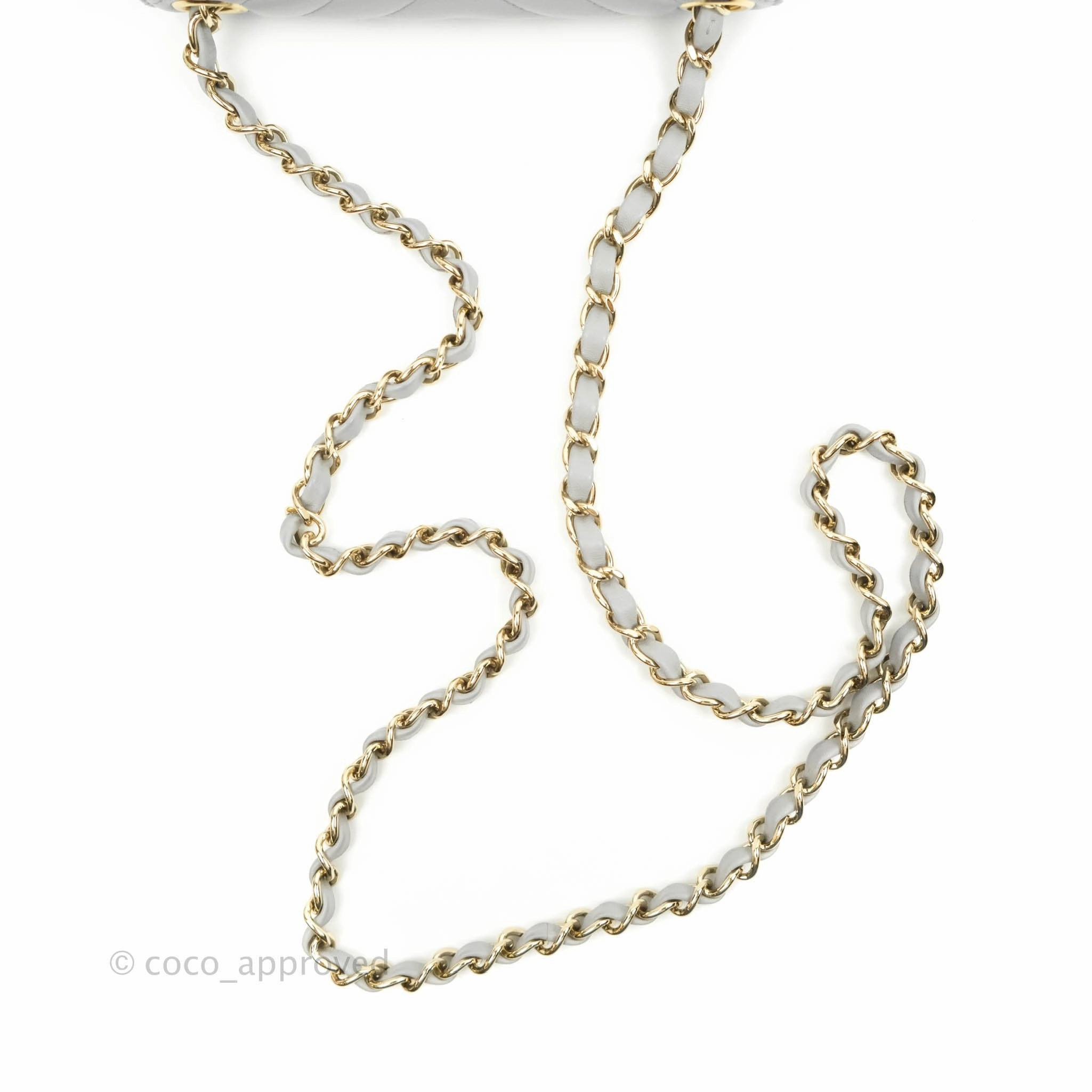 Chanel Mini Square Chevron Grey Lambskin Gold Hardware