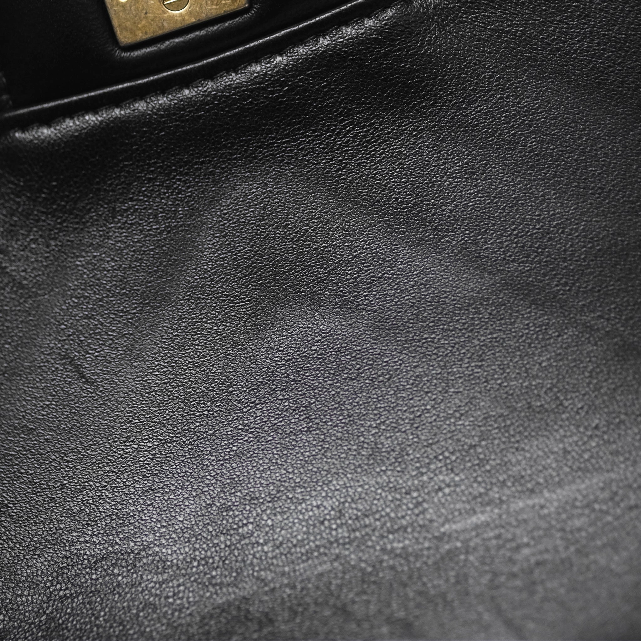 Chanel Mini Square Flap Chevron Black Lambskin Aged Gold Hardware