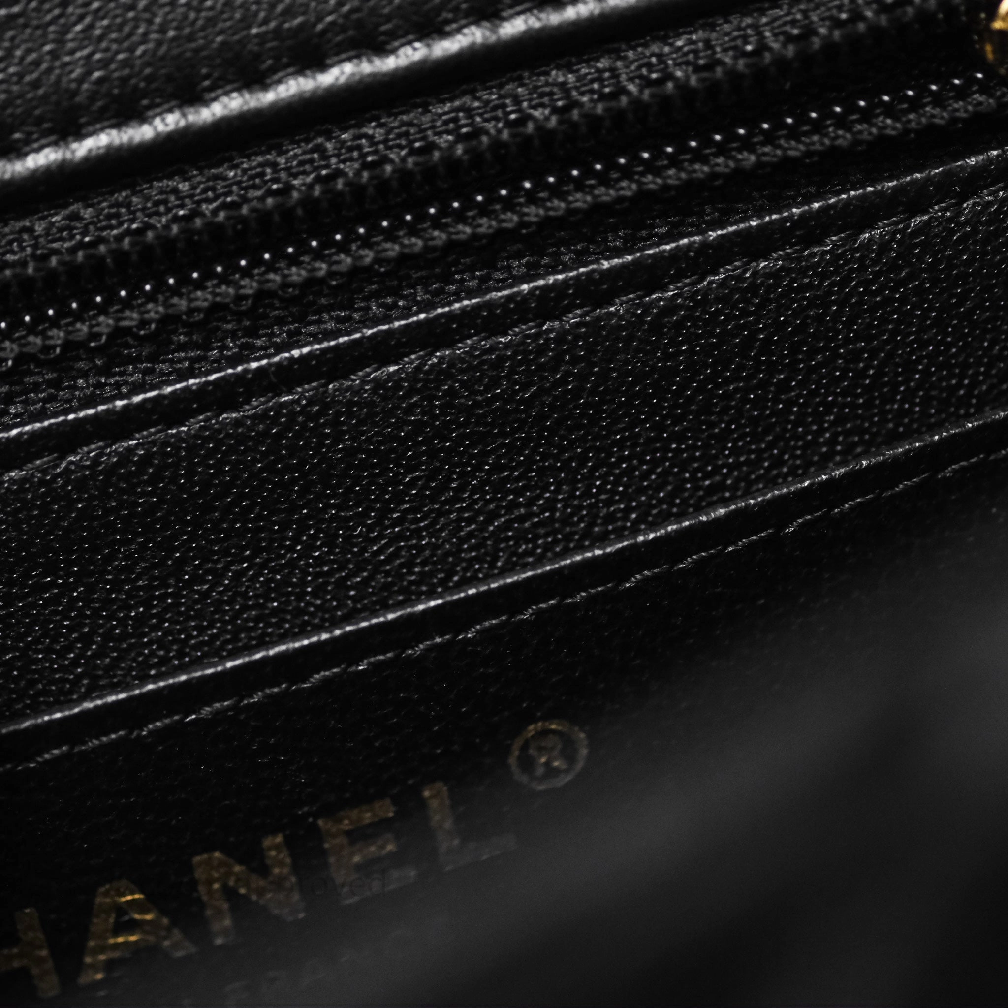 Chanel Mini Square Flap Chevron Black Lambskin Aged Gold Hardware