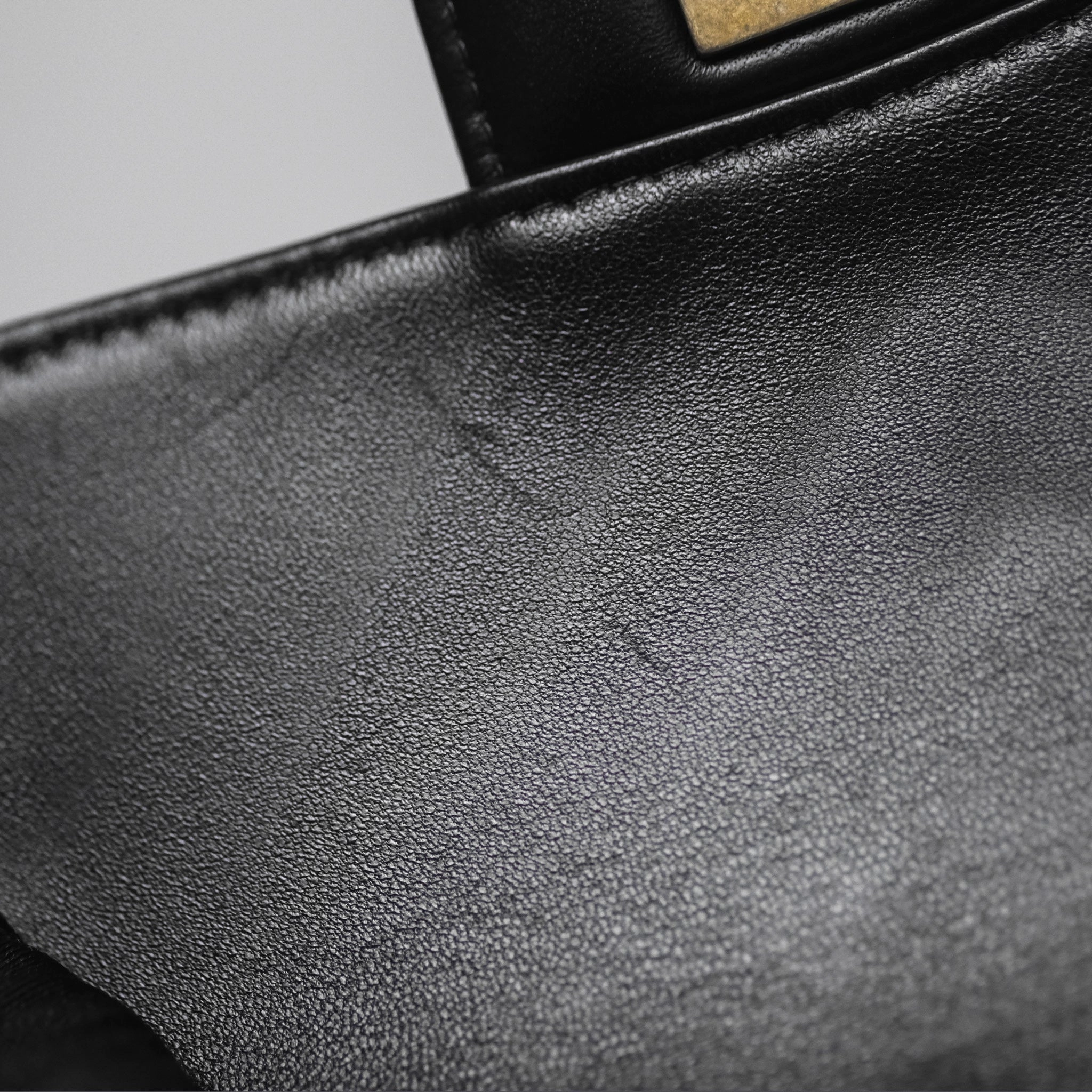 Chanel Mini Square Flap Chevron Black Lambskin Aged Gold Hardware