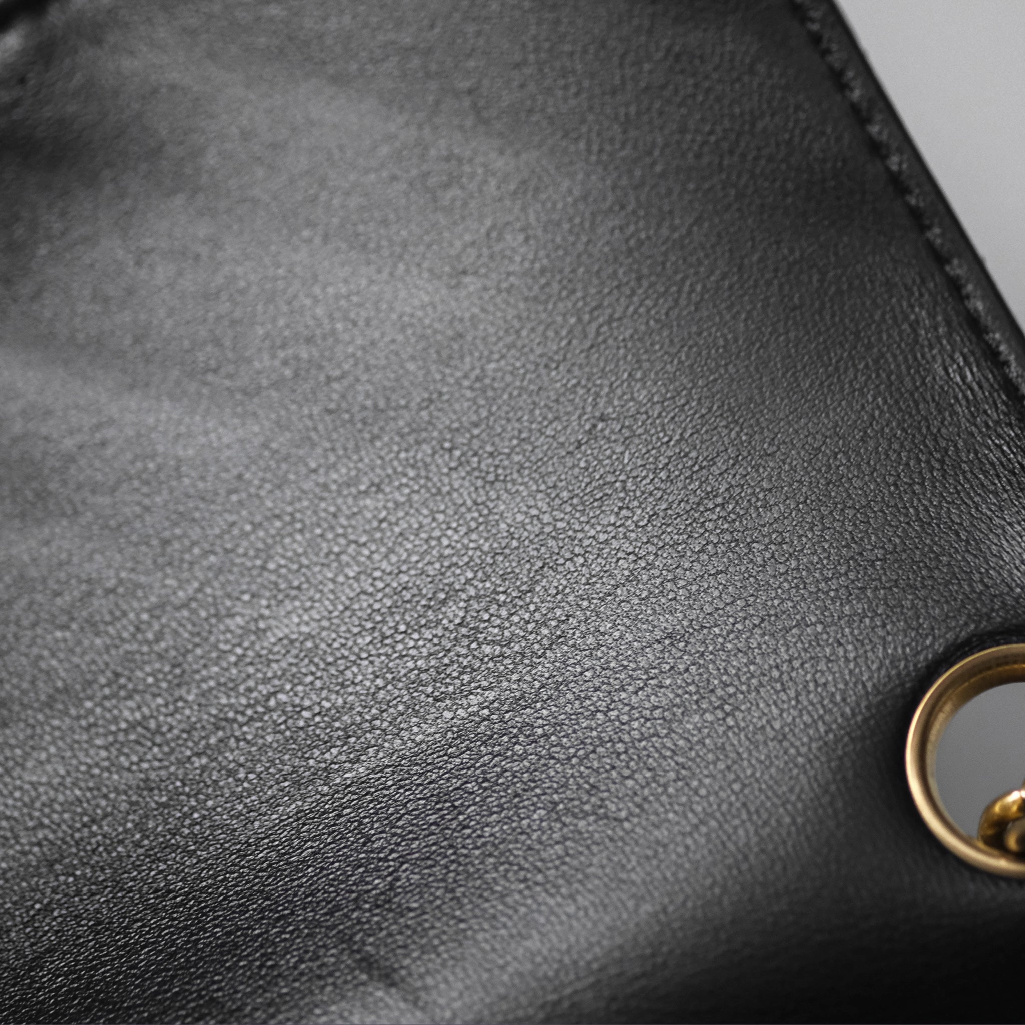 Chanel Mini Square Flap Chevron Black Lambskin Aged Gold Hardware