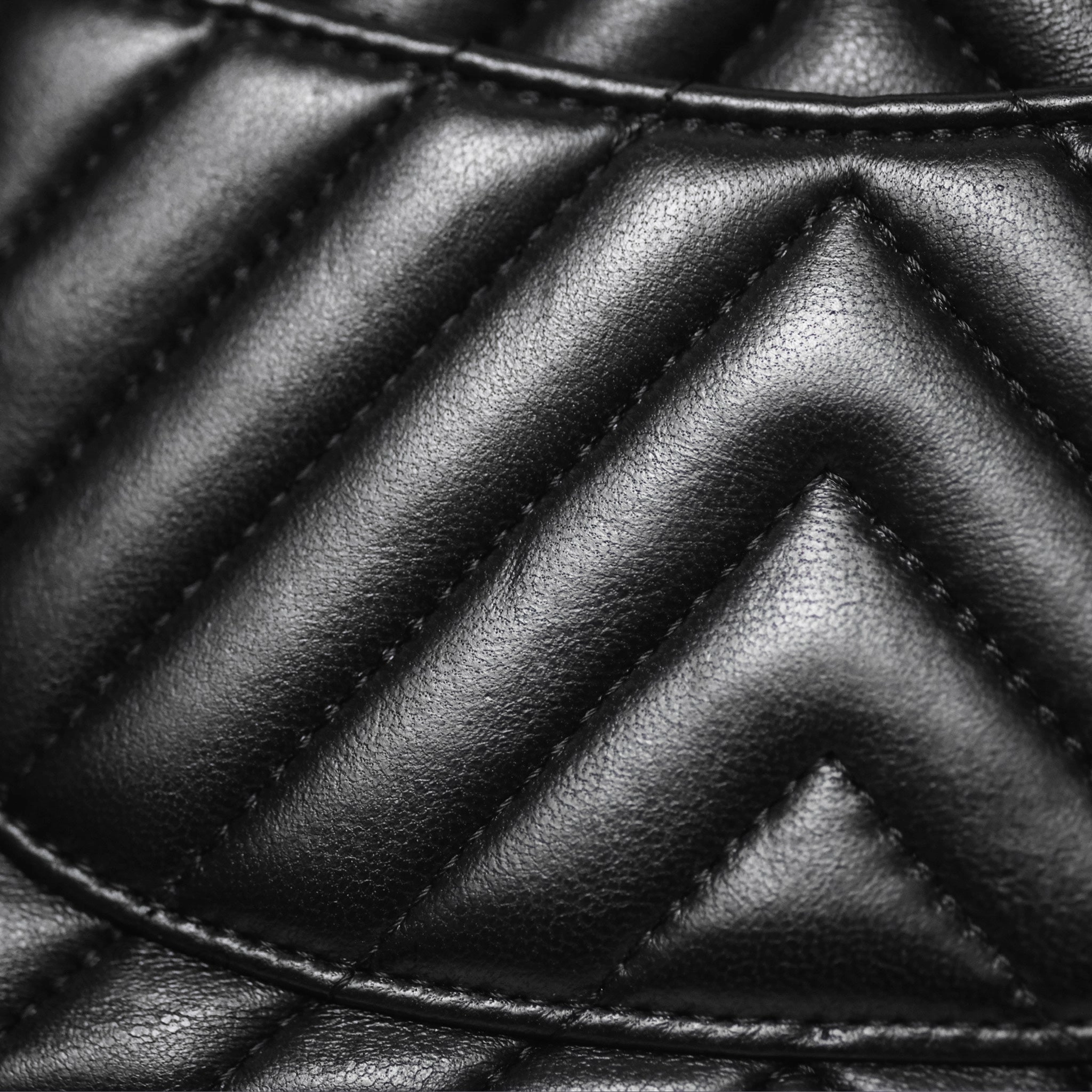 Chanel Mini Square Flap Chevron Black Lambskin Aged Gold Hardware
