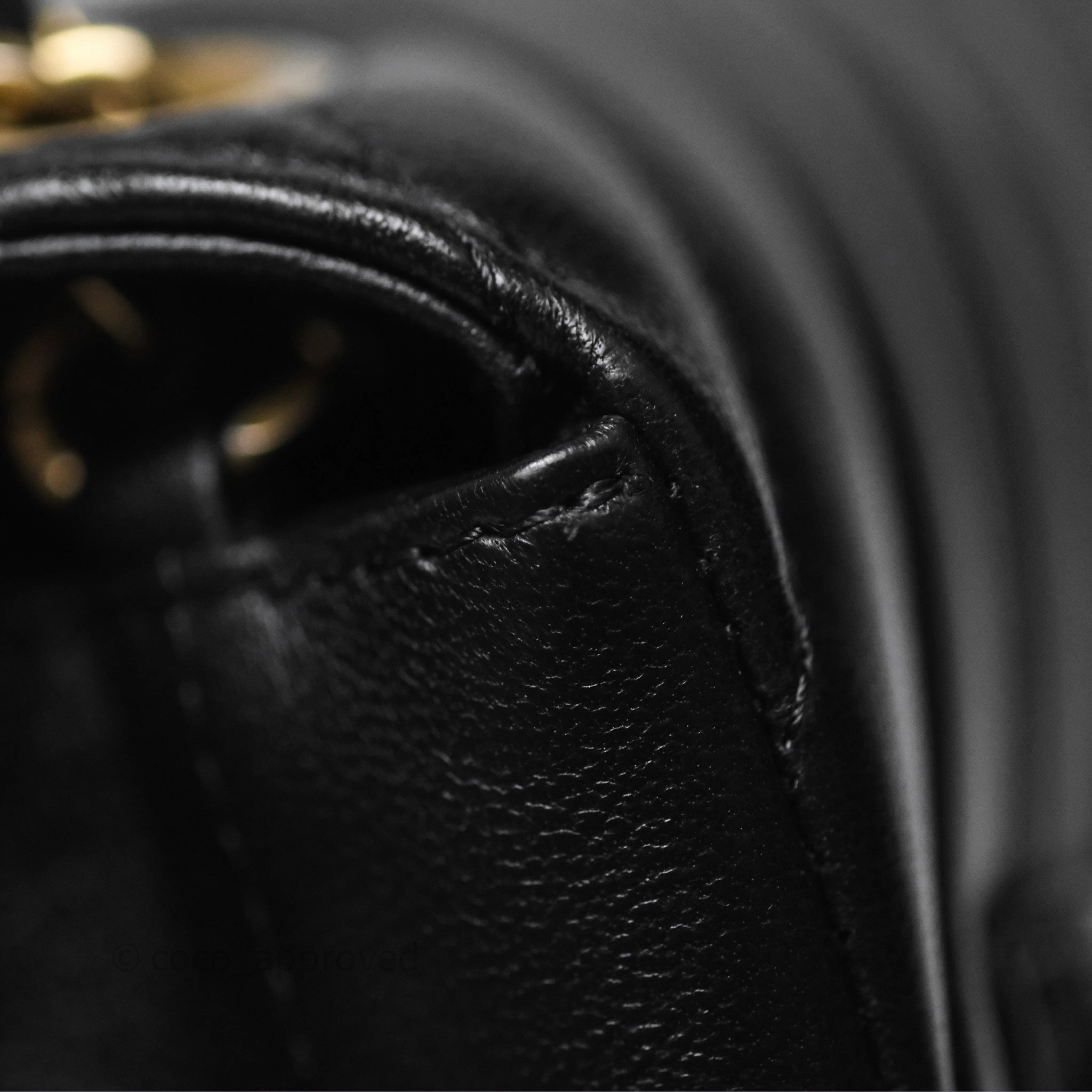 Chanel Mini Square Flap Chevron Black Lambskin Aged Gold Hardware