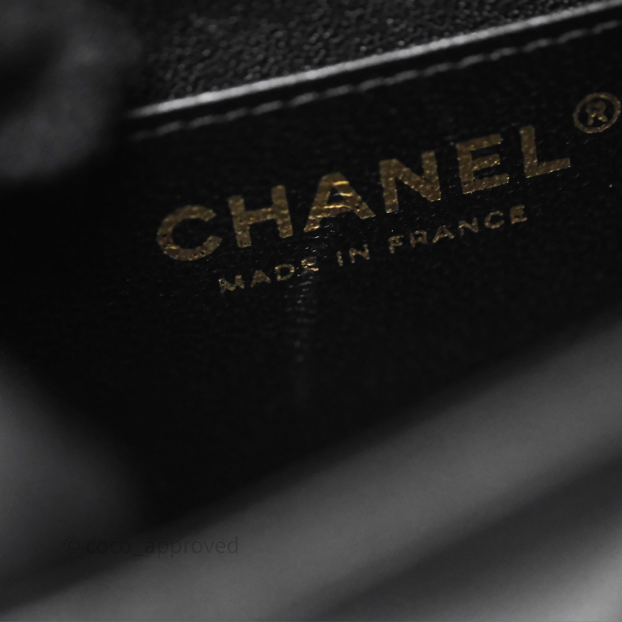 Chanel Mini Square Flap Chevron Black Lambskin Aged Gold Hardware