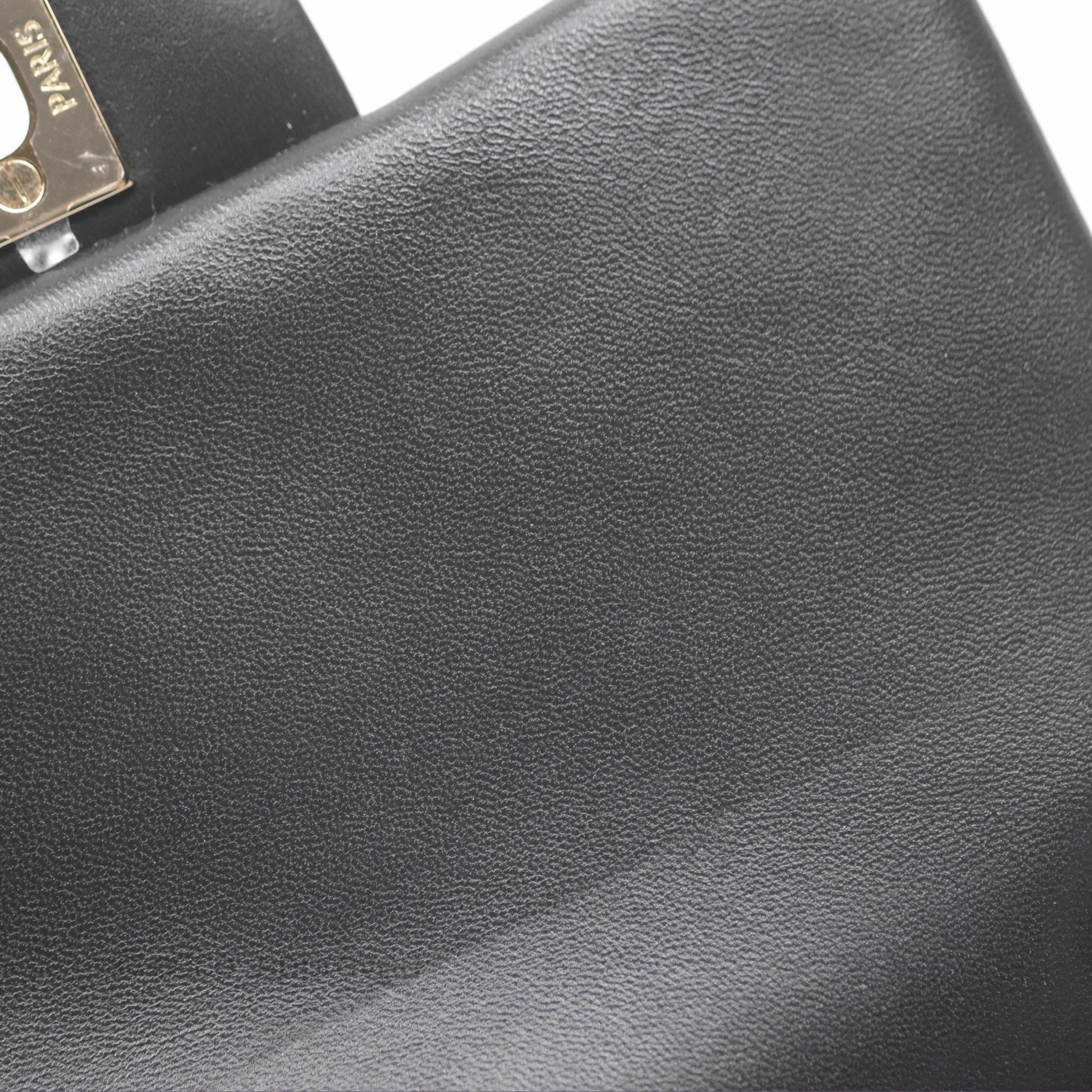 Chanel Mini Square Flap Quilted Black Lambskin Gold Hardware