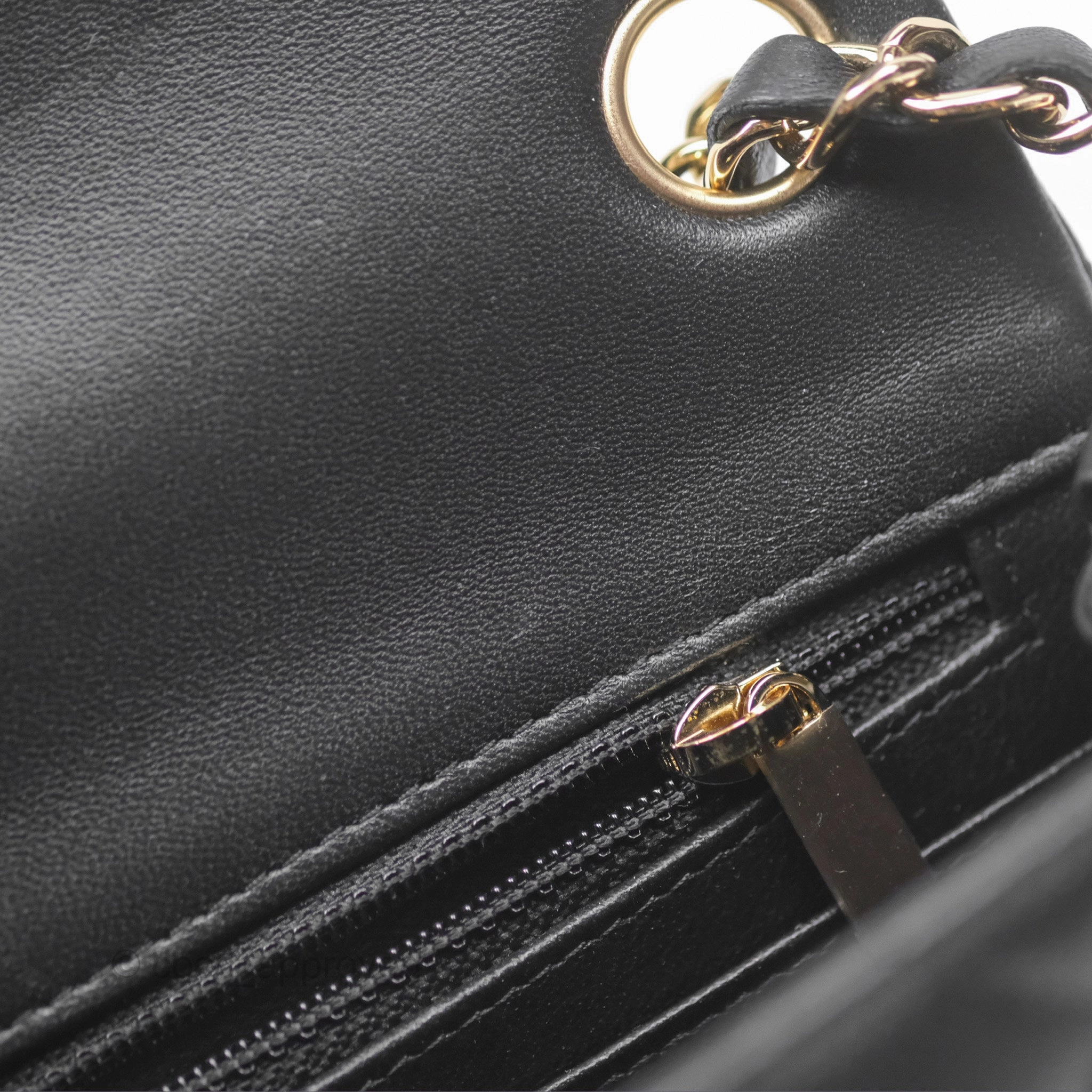 Chanel Mini Square Flap Quilted Black Lambskin Gold Hardware