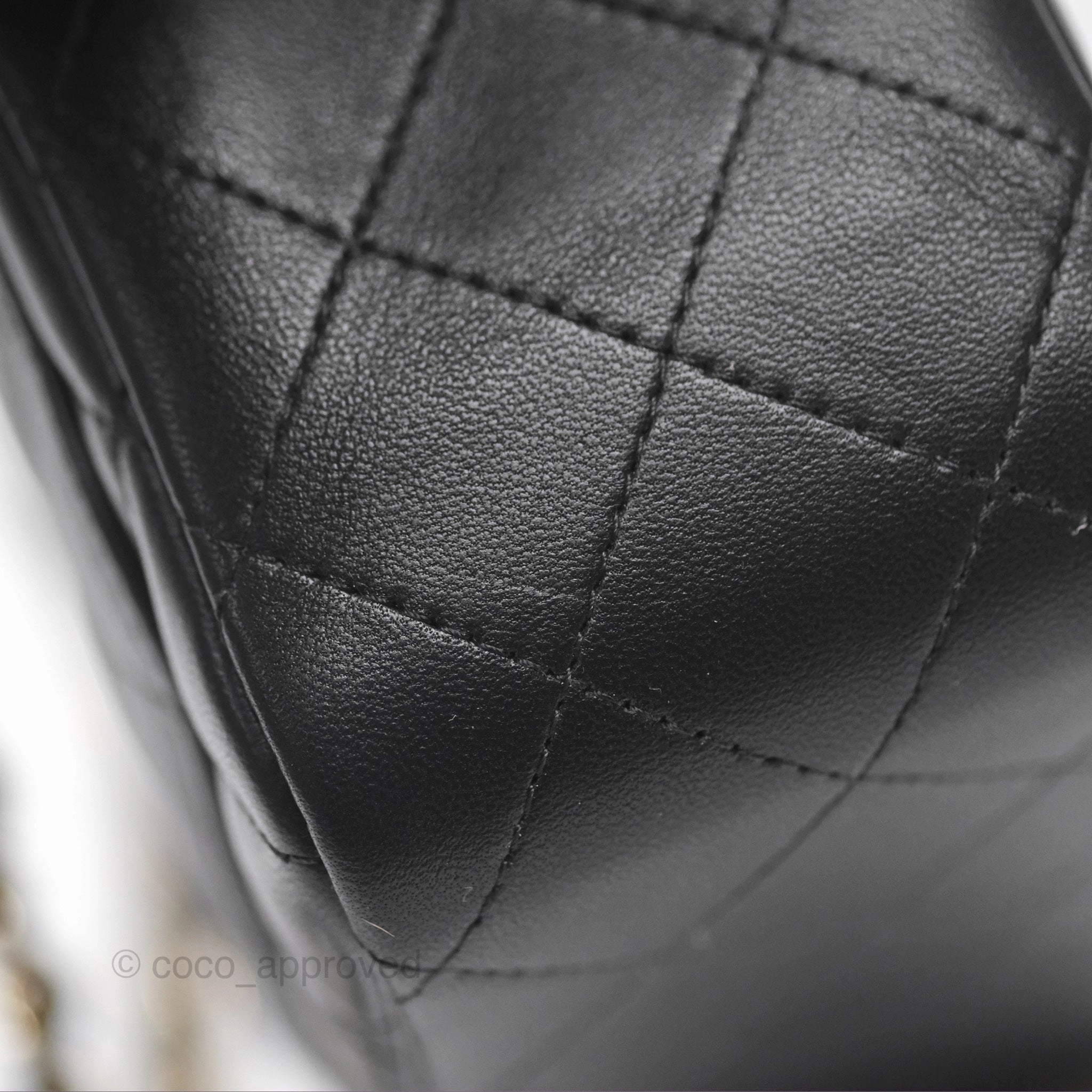 Chanel Mini Square Flap Quilted Black Lambskin Gold Hardware