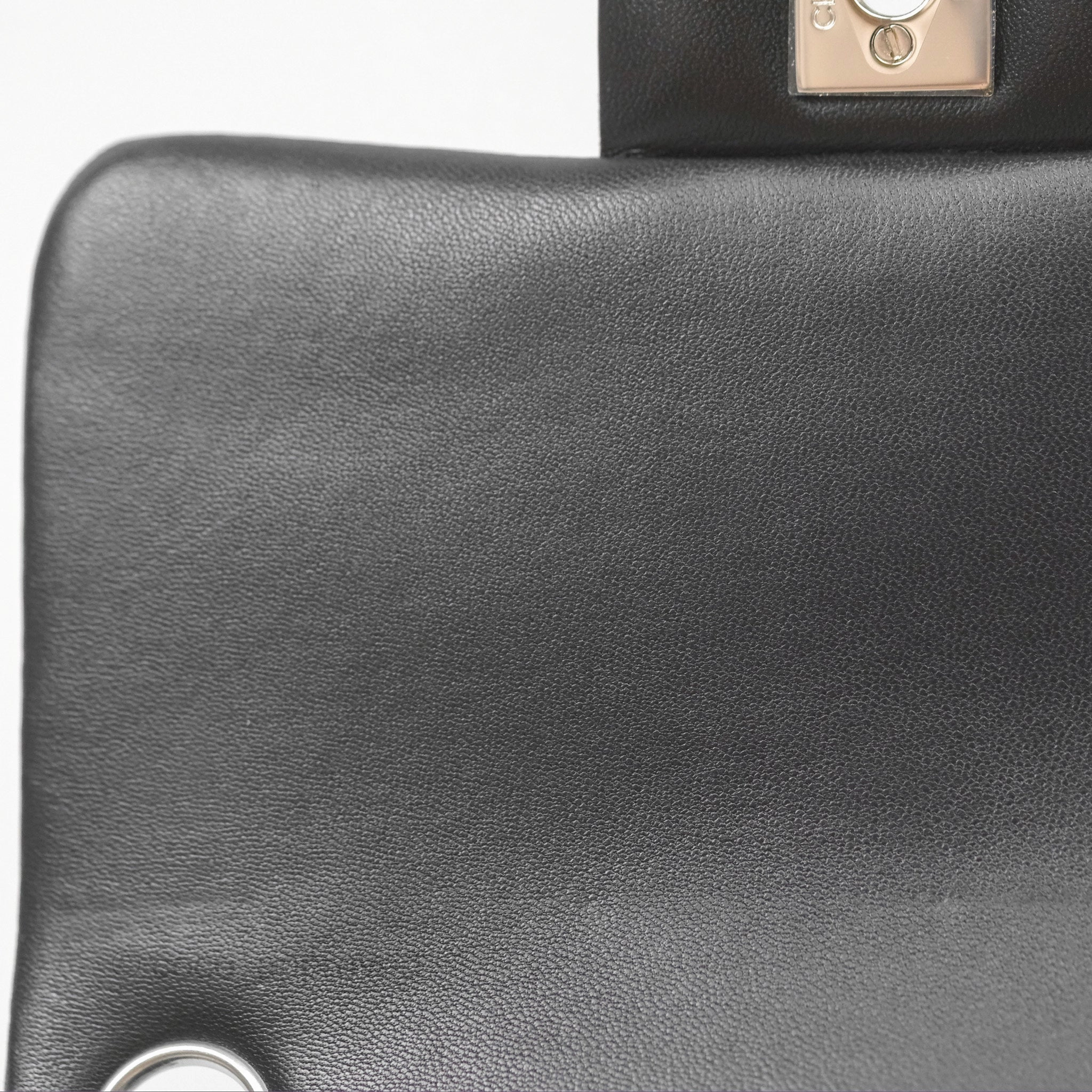 Chanel Mini Square Flap Quilted Black Lambskin Silver Hardware