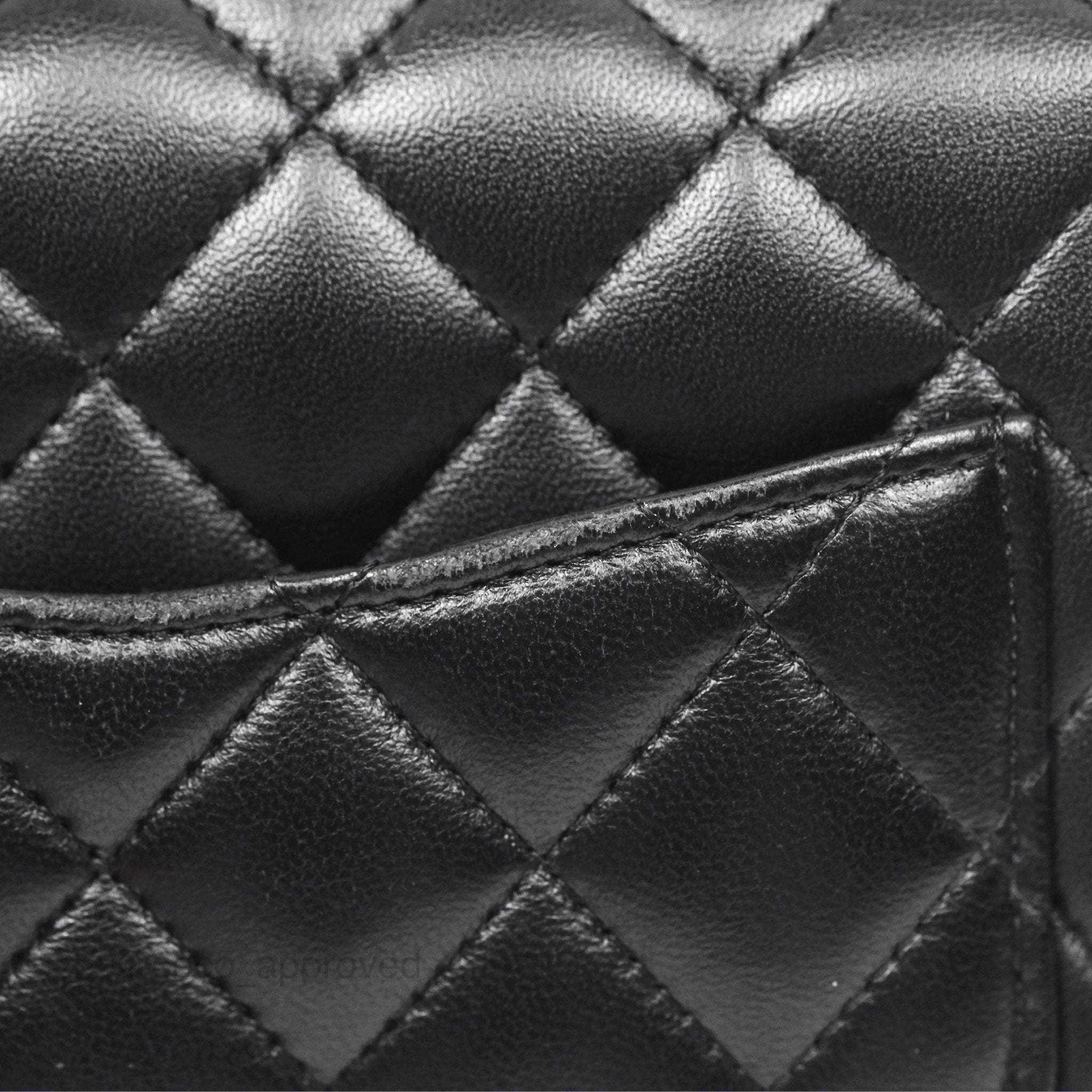 Chanel Mini Square Flap Quilted Black Lambskin Silver Hardware