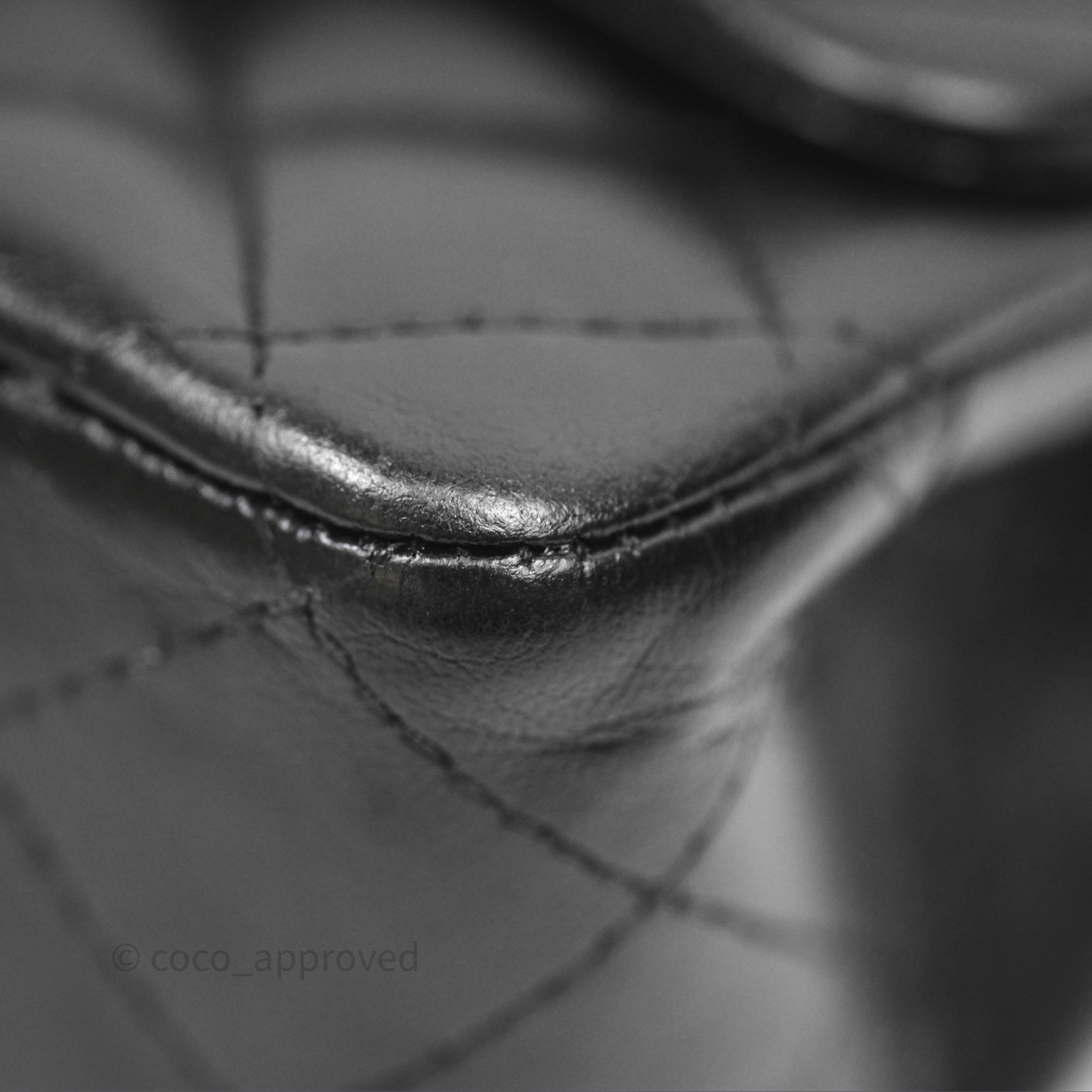 Chanel Mini Square Flap Quilted Black Lambskin Silver Hardware