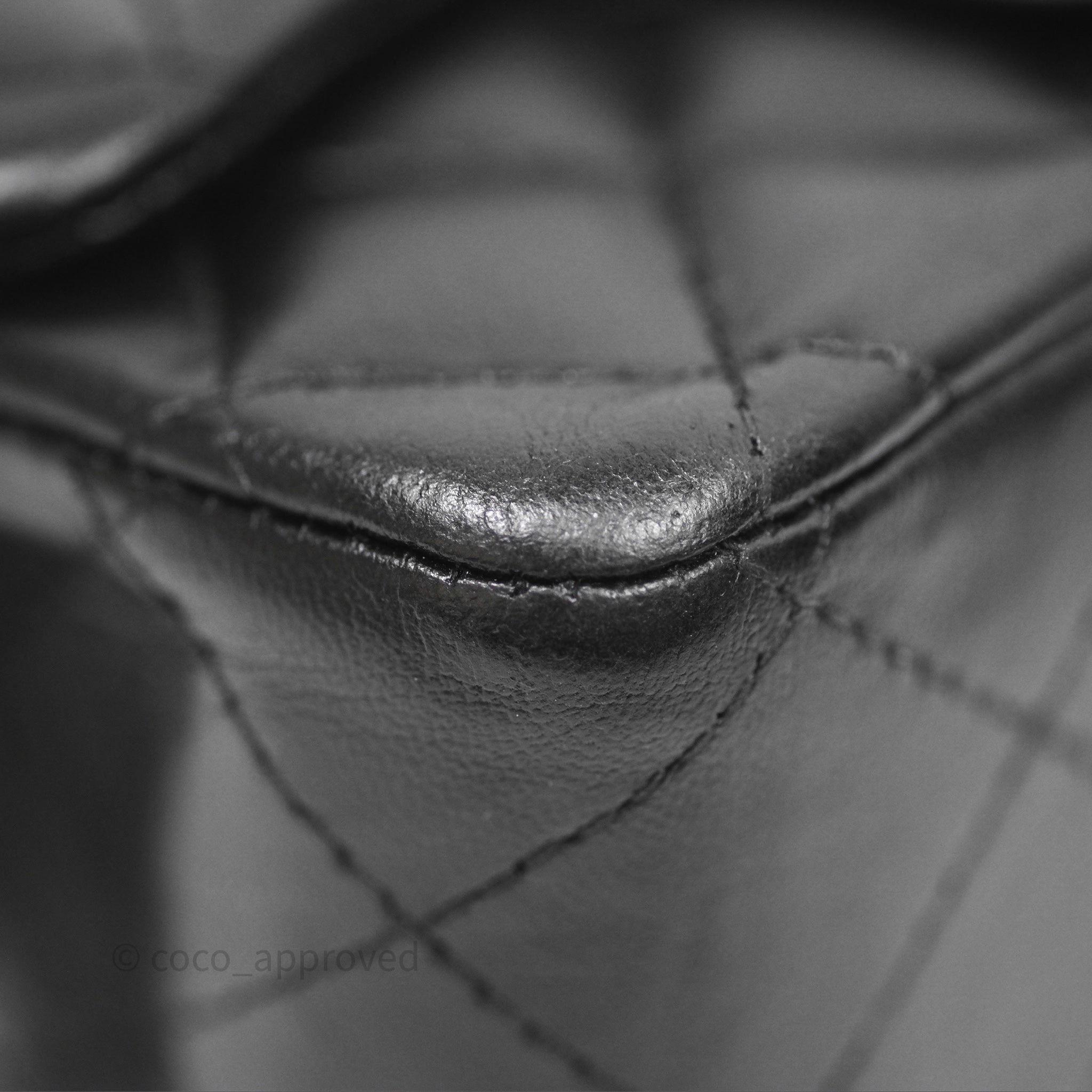 Chanel Mini Square Flap Quilted Black Lambskin Silver Hardware