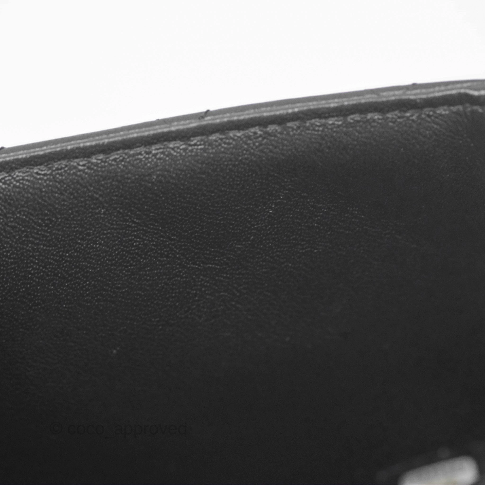 Chanel Mini Square Flap Quilted Black Lambskin Silver Hardware