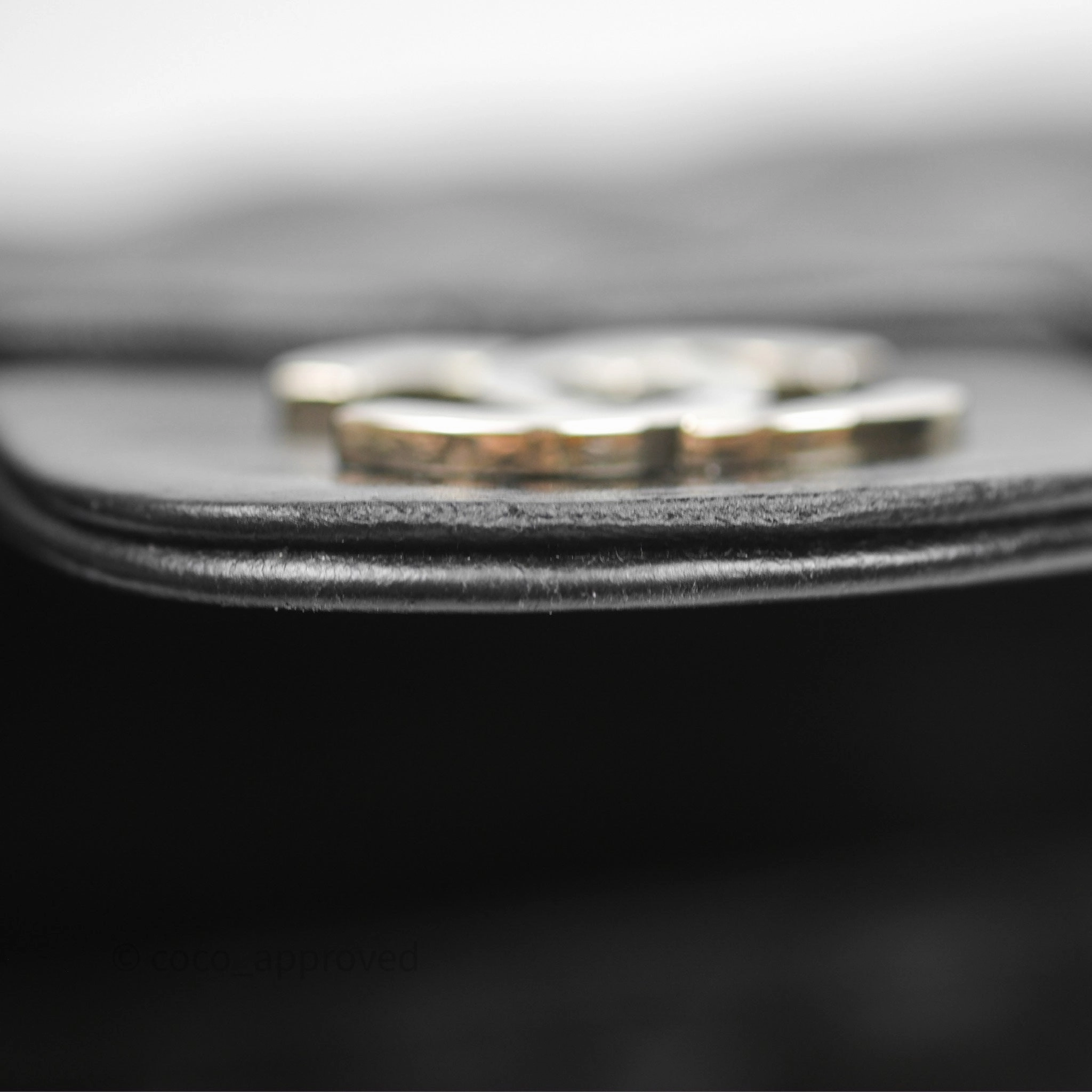 Chanel Mini Square Flap Quilted Black Lambskin Silver Hardware