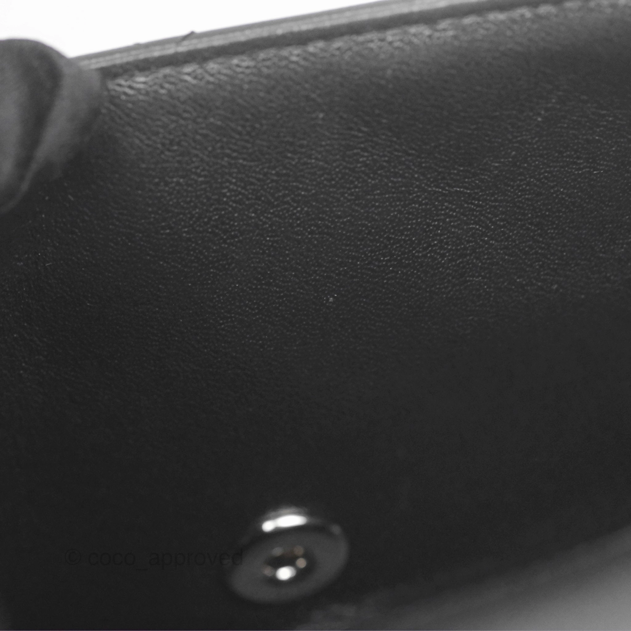 Chanel Mini Square Flap Quilted Black Lambskin Silver Hardware