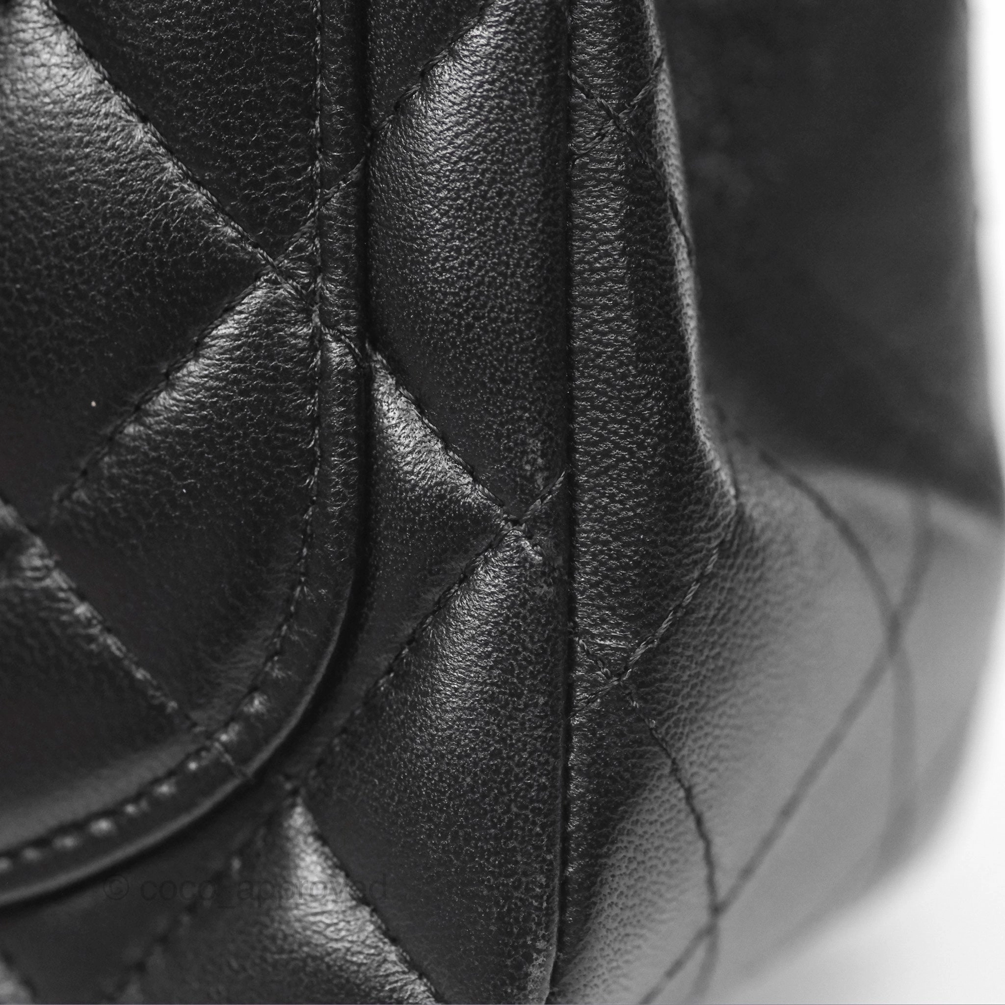 Chanel Mini Square Flap Quilted Black Lambskin Silver Hardware