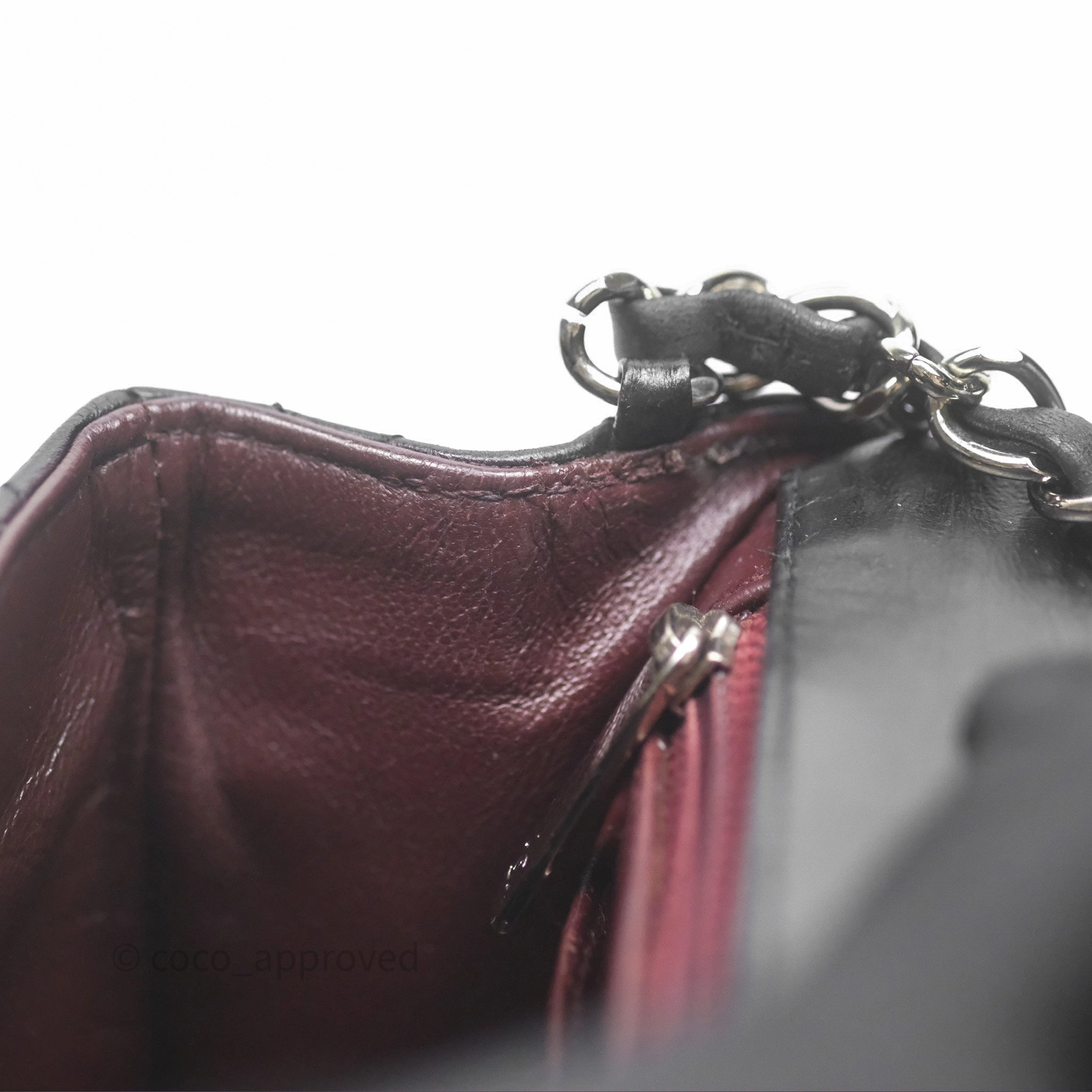 Chanel Mini Square Flap Quilted Black Lambskin Silver Hardware