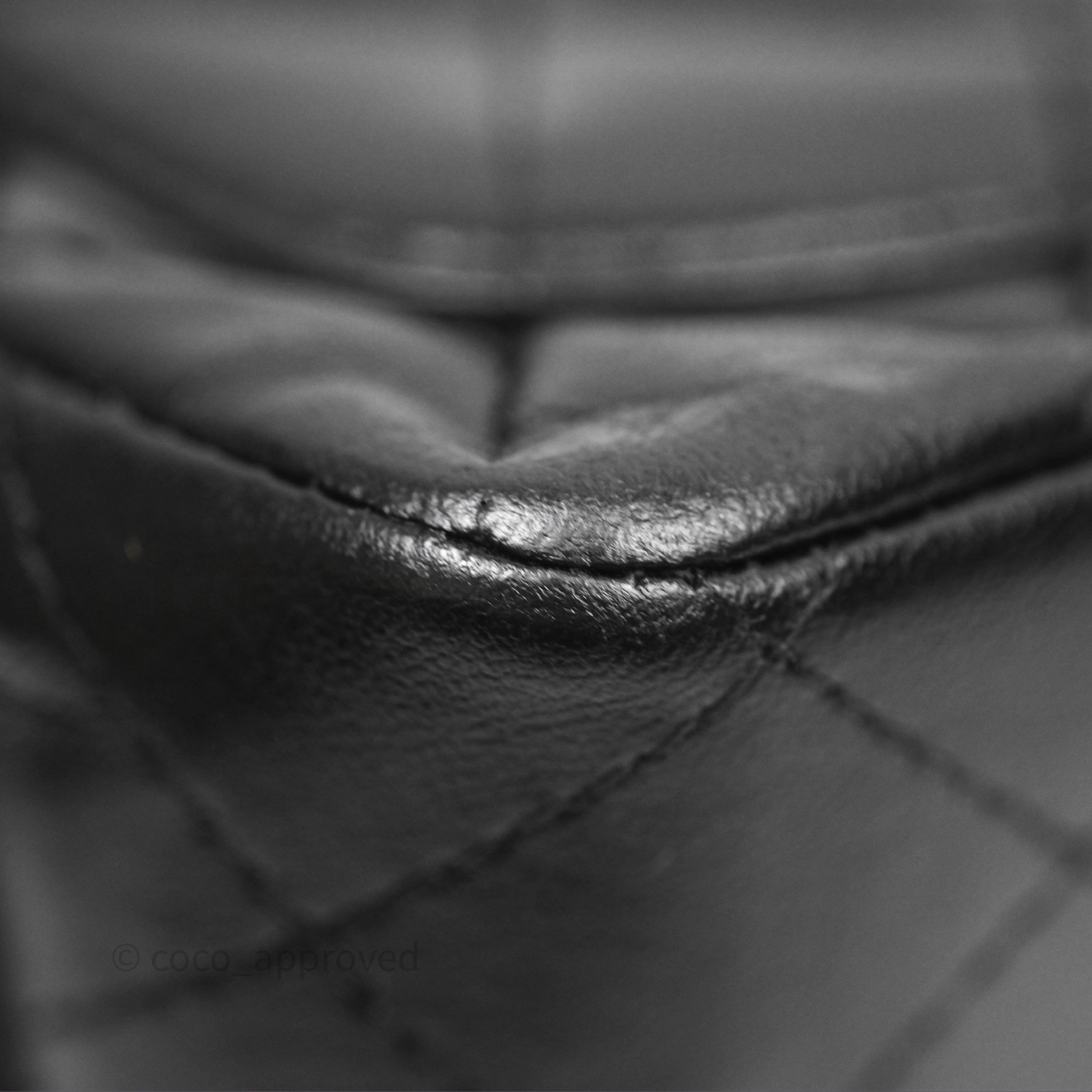 Chanel Mini Square Flap Quilted Black Lambskin Silver Hardware
