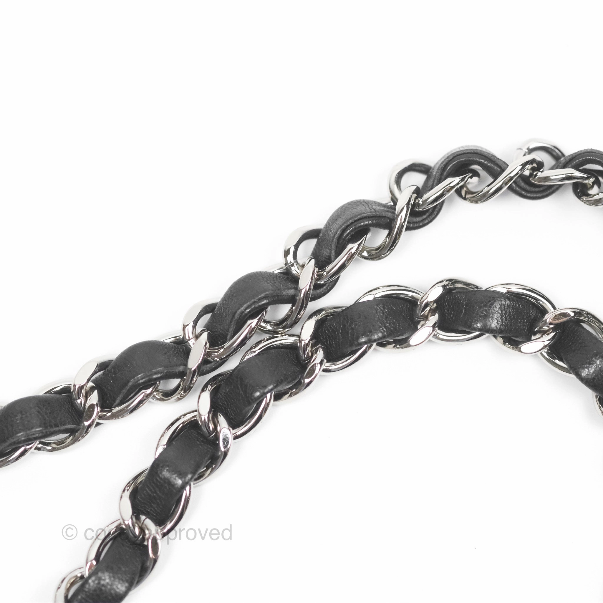 Chanel Mini Square Flap Quilted Black Lambskin Silver Hardware