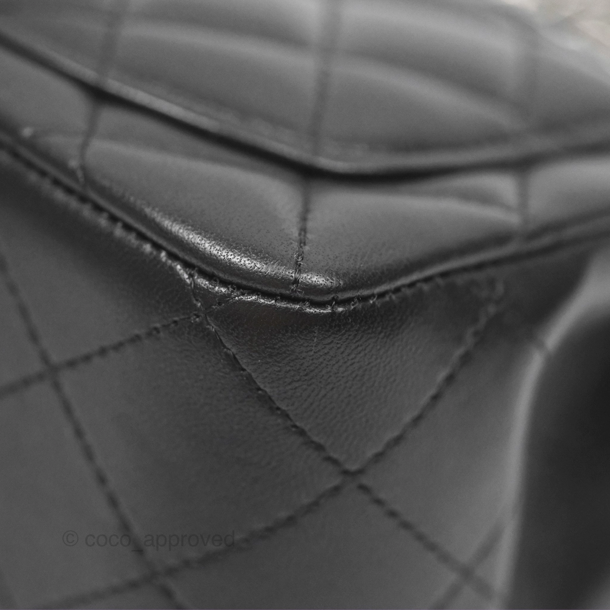 Chanel Mini Square Flap Quilted Black Lambskin Silver Hardware