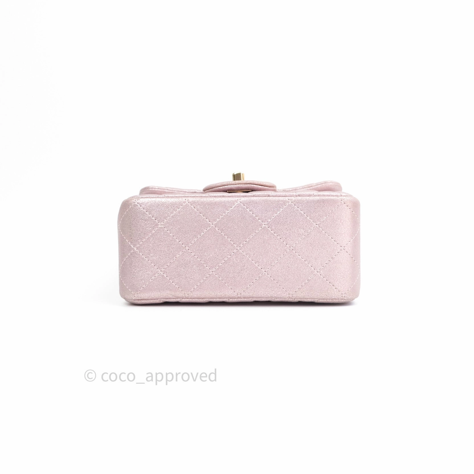 Chanel Mini Square Metallic Rose Gold Goatskin Gold Hardware 14B