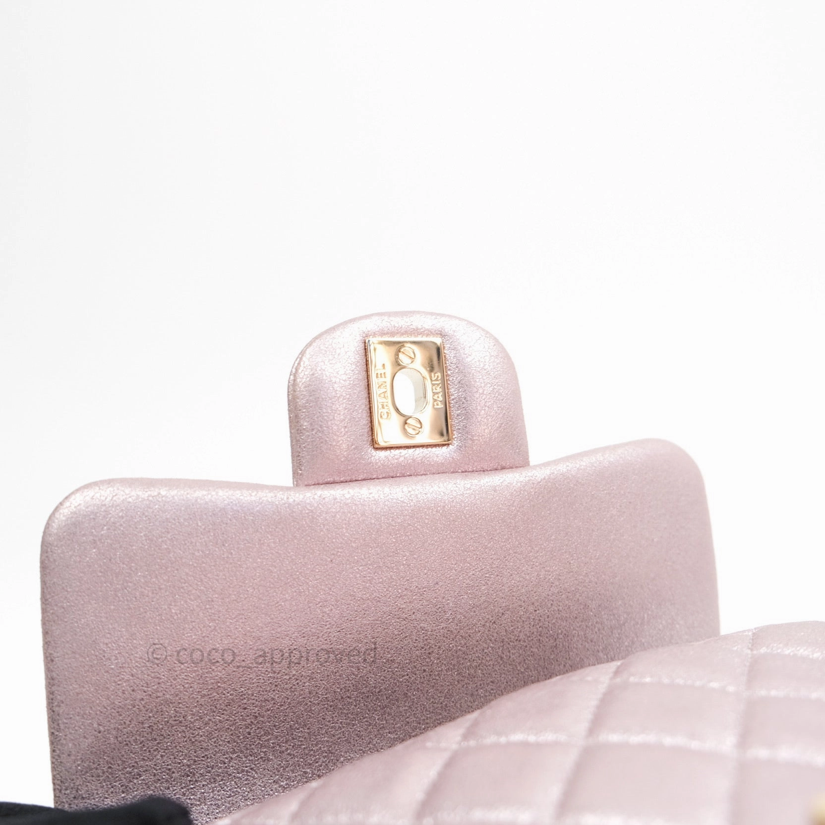 Chanel Mini Square Metallic Rose Gold Goatskin Gold Hardware 14B