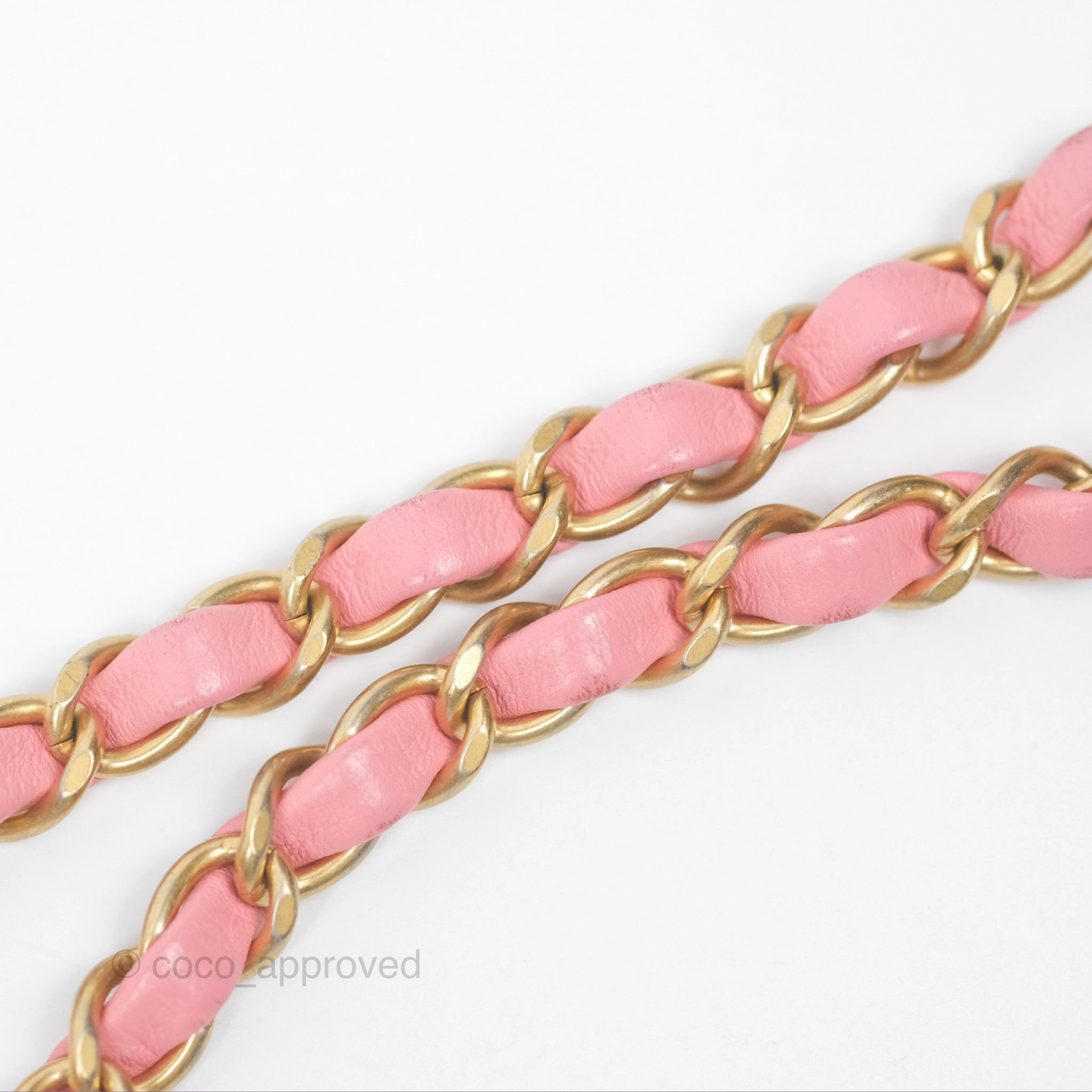 Chanel Mini Square Pink Lambskin Aged Gold Hardware