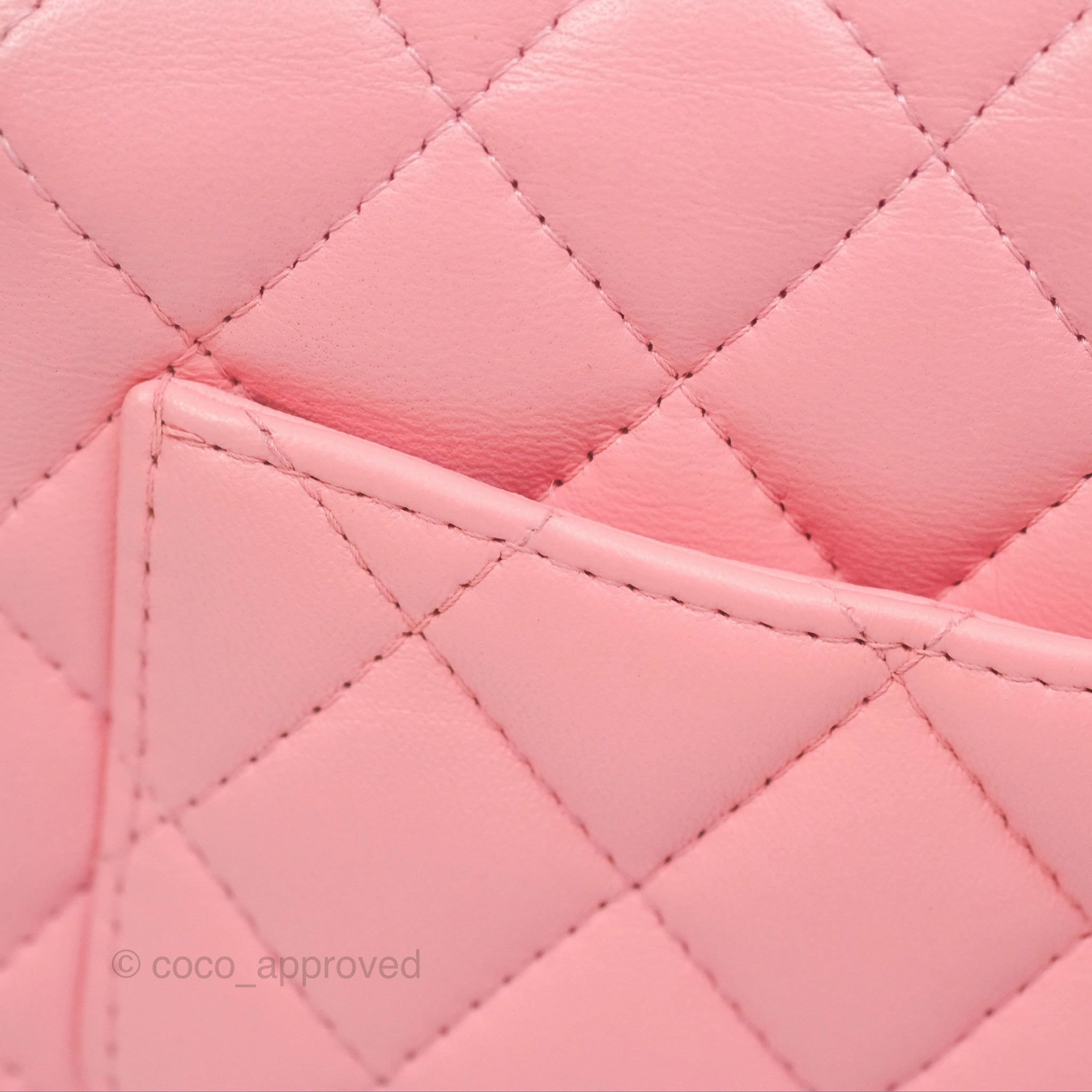 Chanel Mini Square Pink Lambskin Aged Gold Hardware