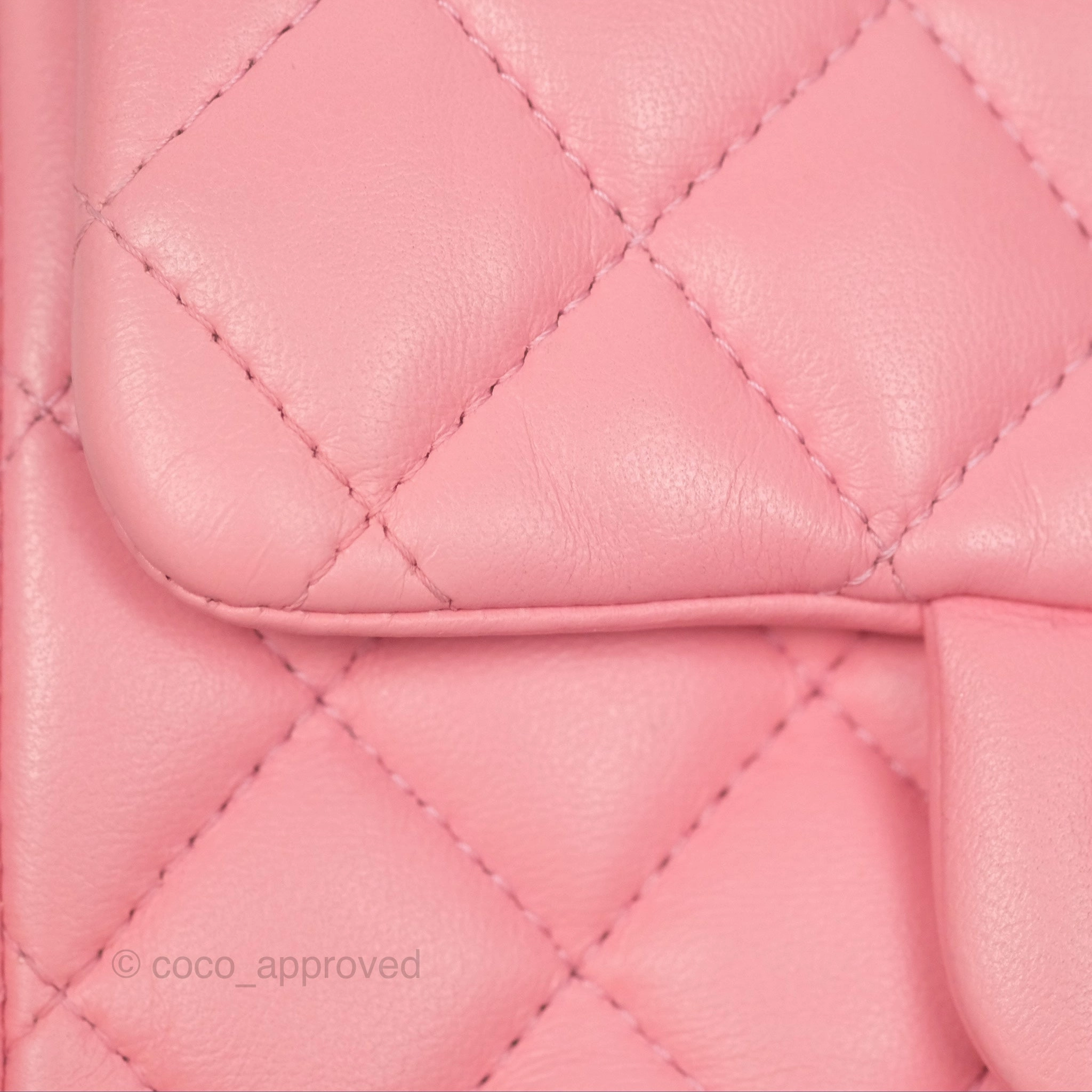Chanel Mini Square Pink Lambskin Aged Gold Hardware
