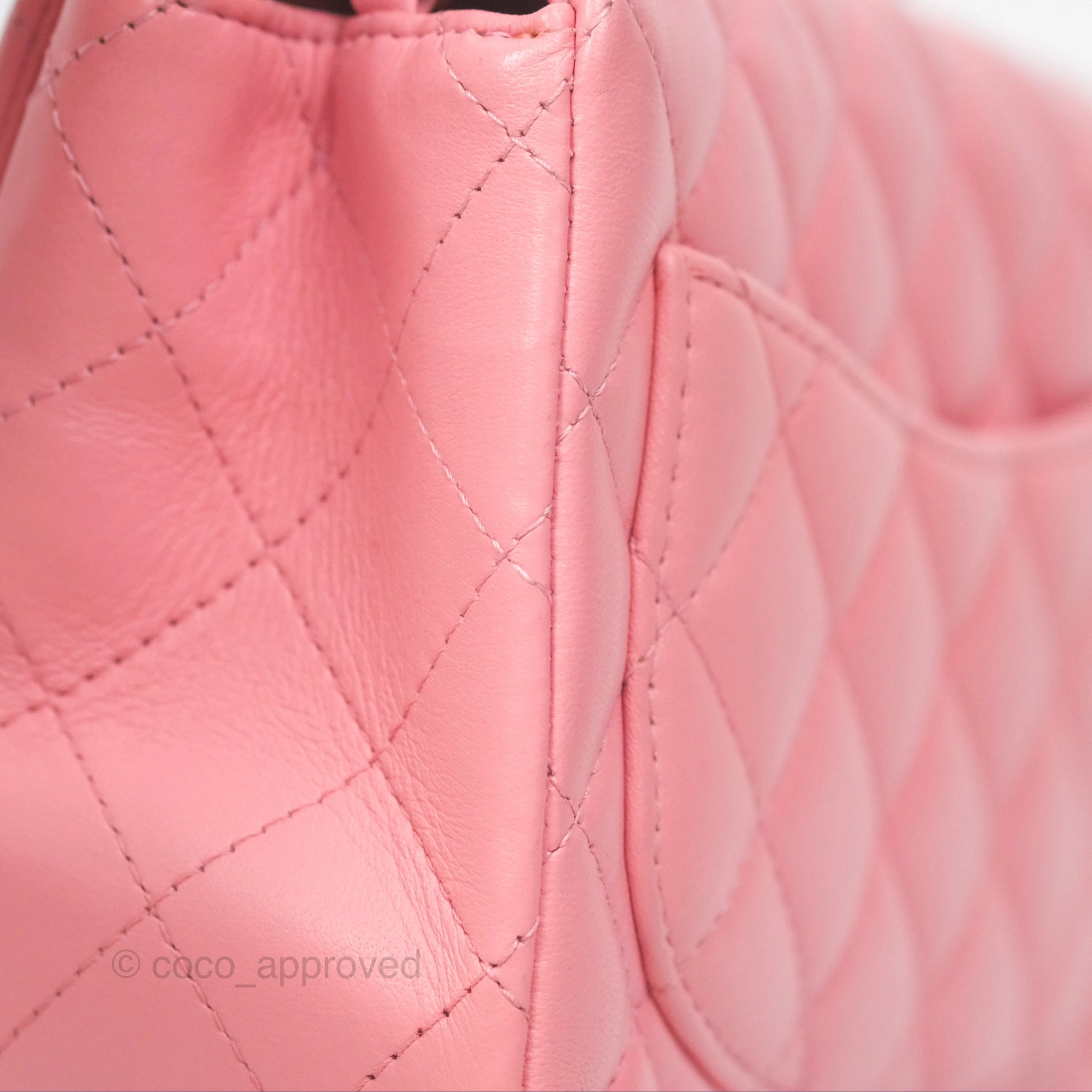 Chanel Mini Square Pink Lambskin Aged Gold Hardware
