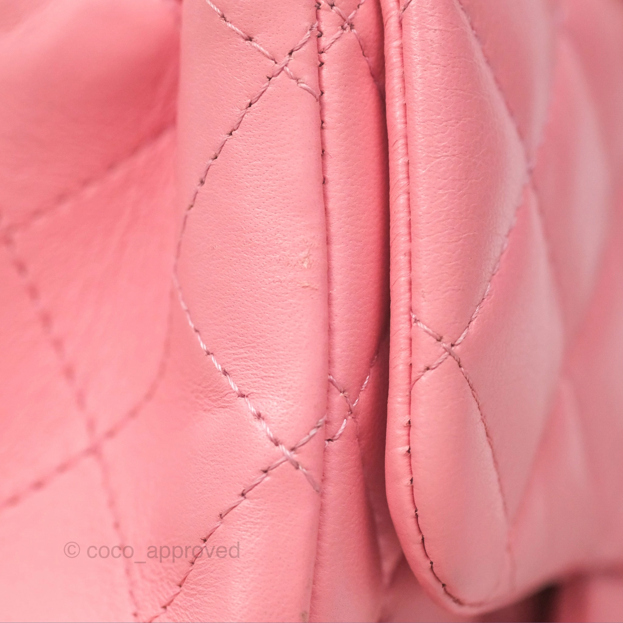 Chanel Mini Square Pink Lambskin Aged Gold Hardware