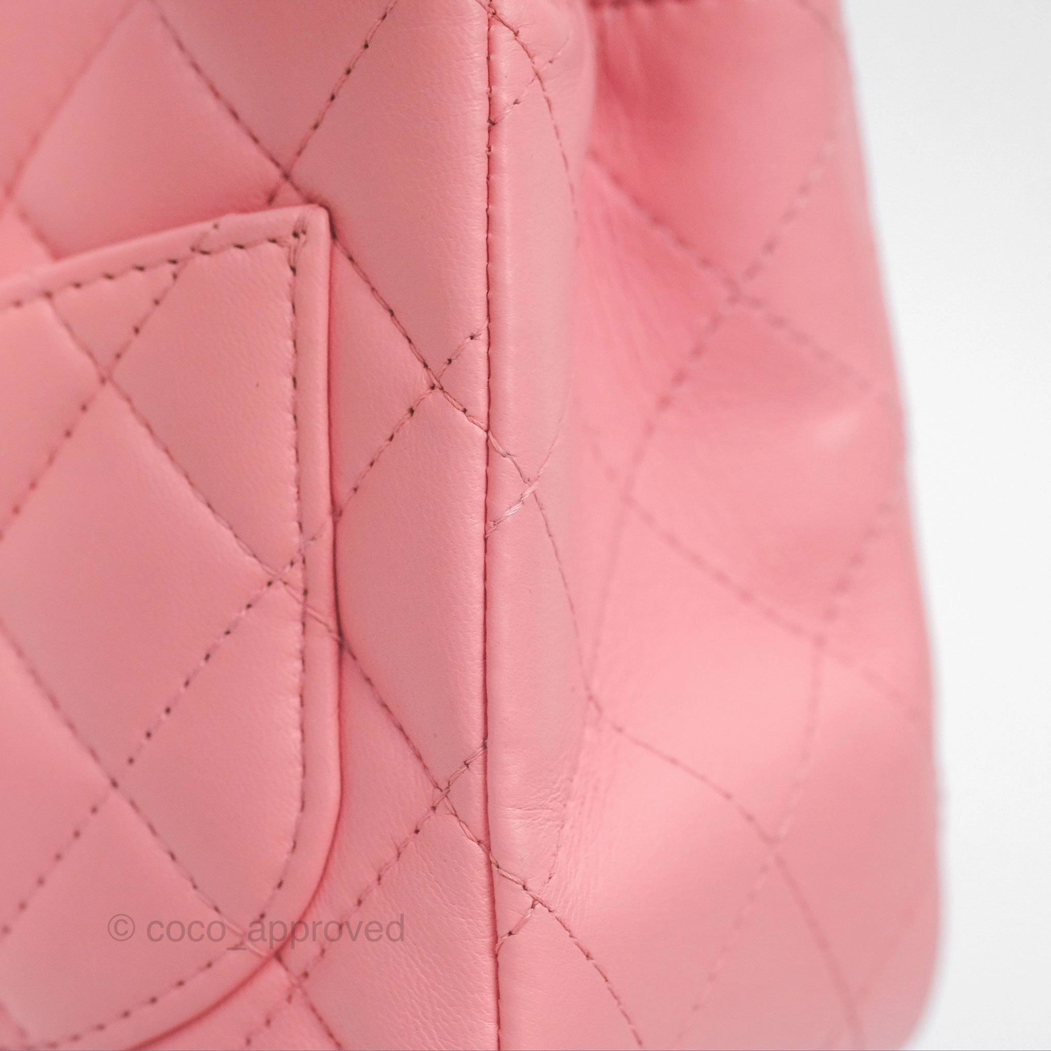 Chanel Mini Square Pink Lambskin Aged Gold Hardware